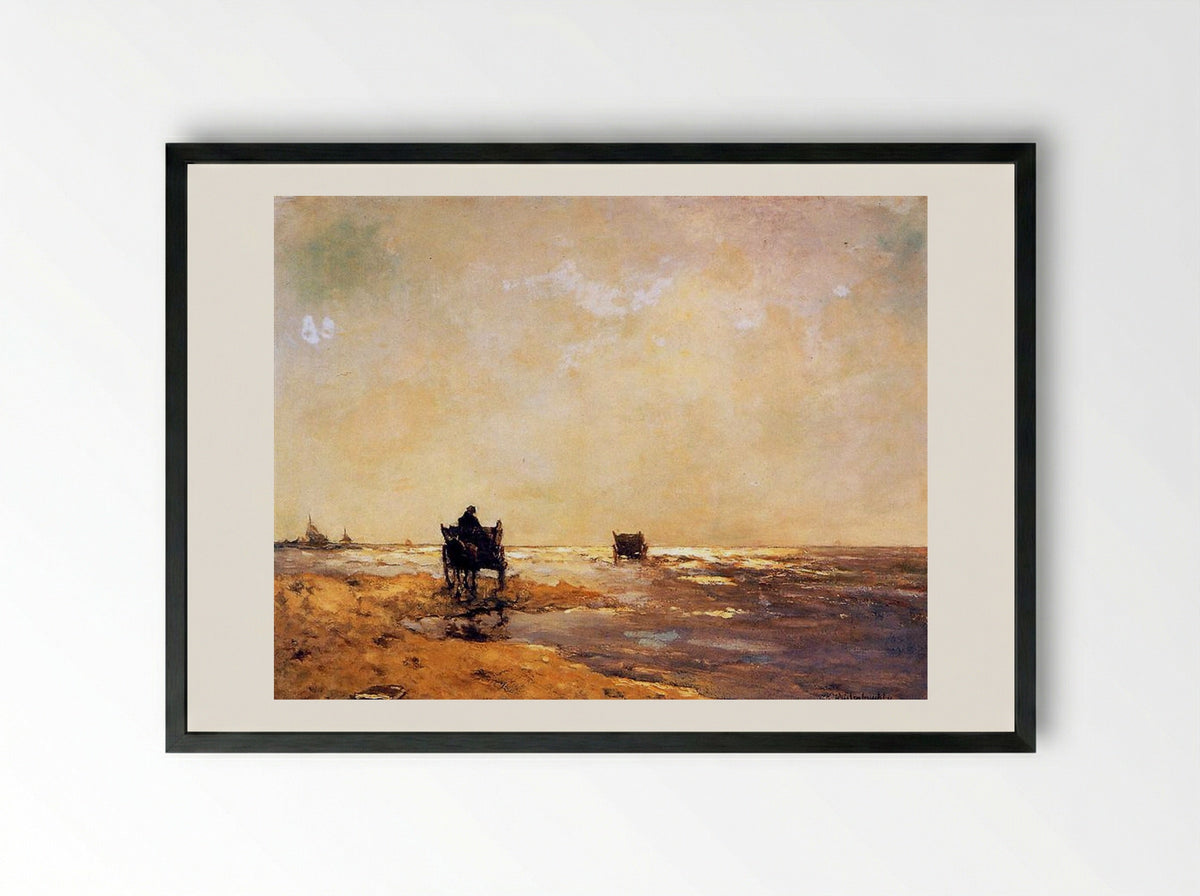 Beach View - Johan Hendrik Weissenbruch - Framed Print Black