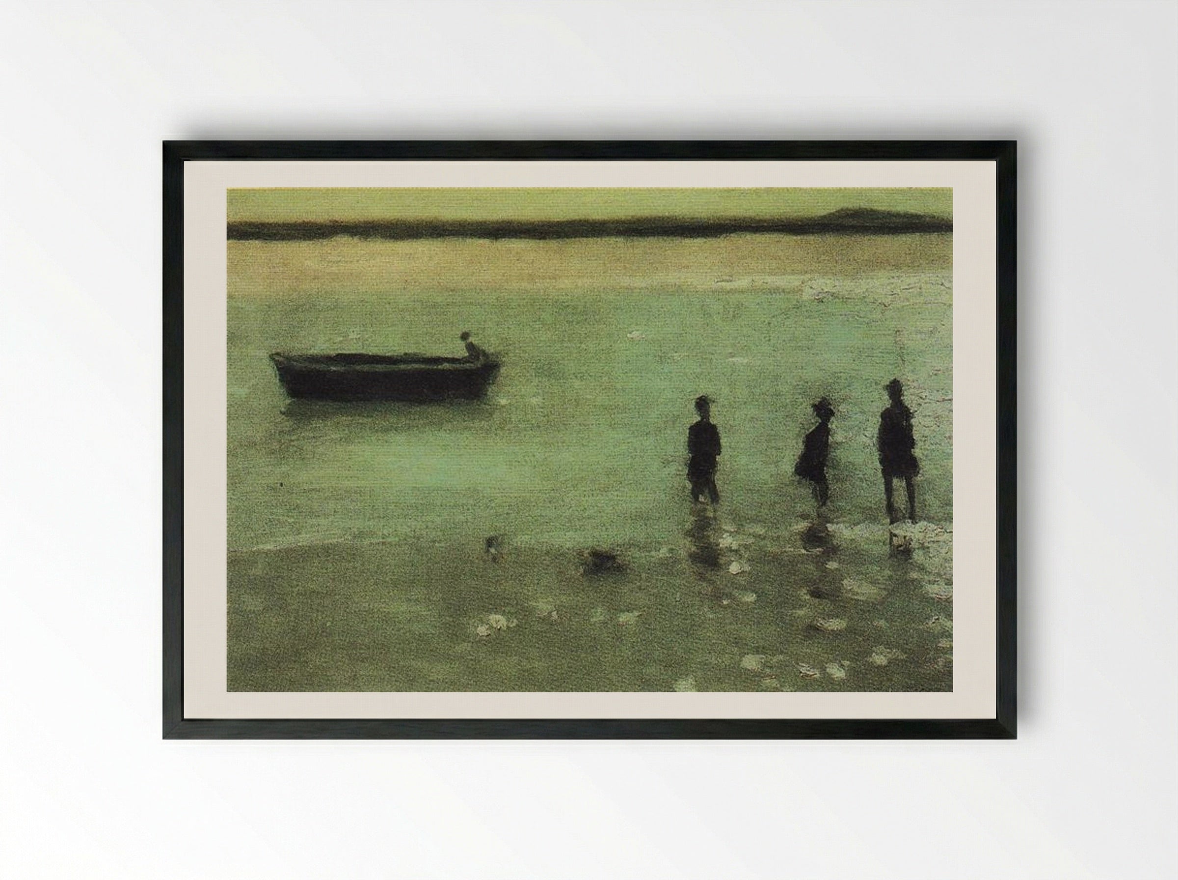 Beach at Etaples - Philip Wilson Steer - Framed Print Black