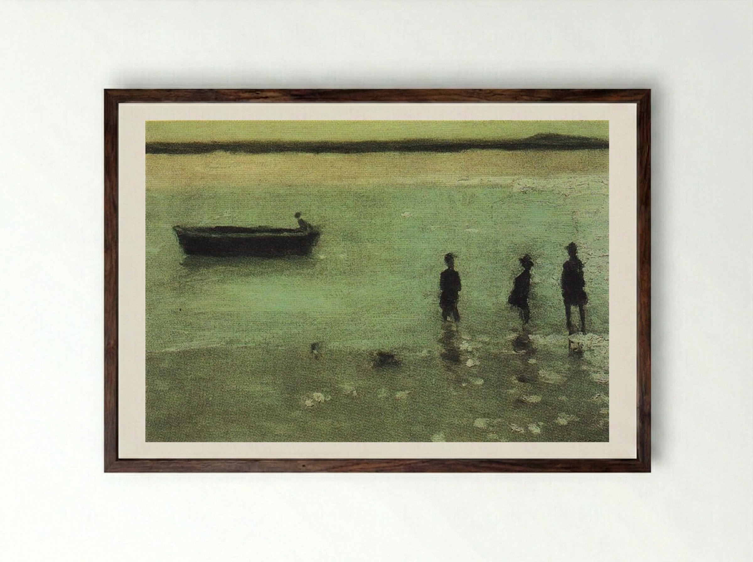 Beach at Etaples - Philip Wilson Steer - Framed Print Dark Wood