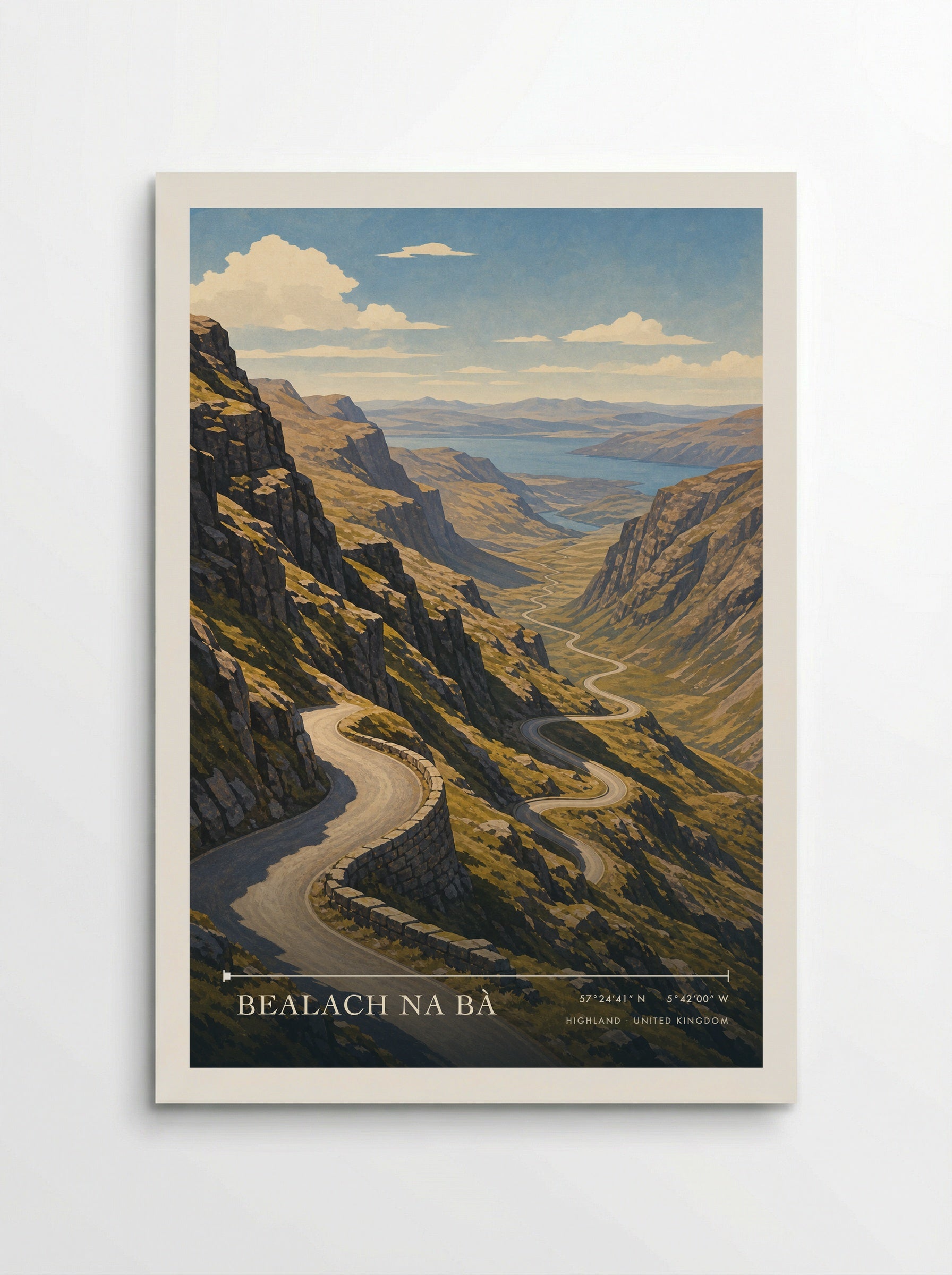 Bealach na Bà Highland United Kingdom Travel Poster - Poster