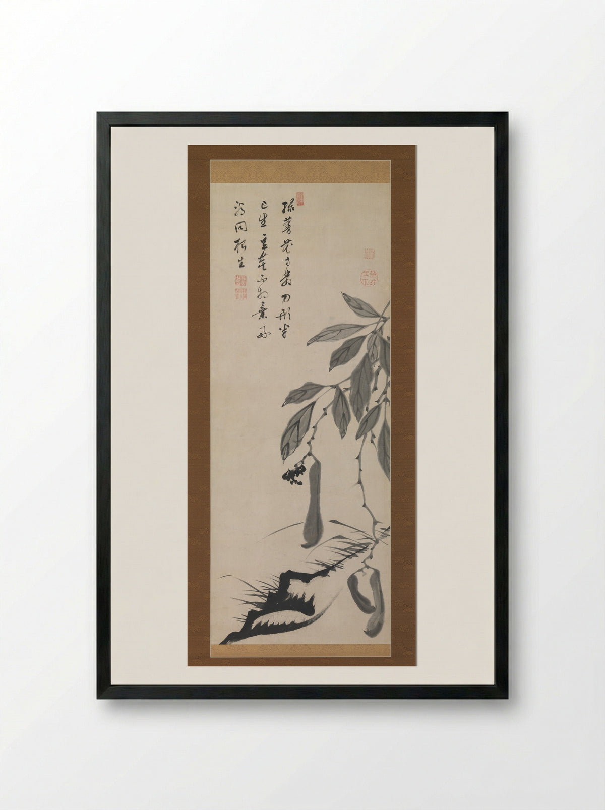 Bean Vine - Itō Jakuchū - Framed Print Black