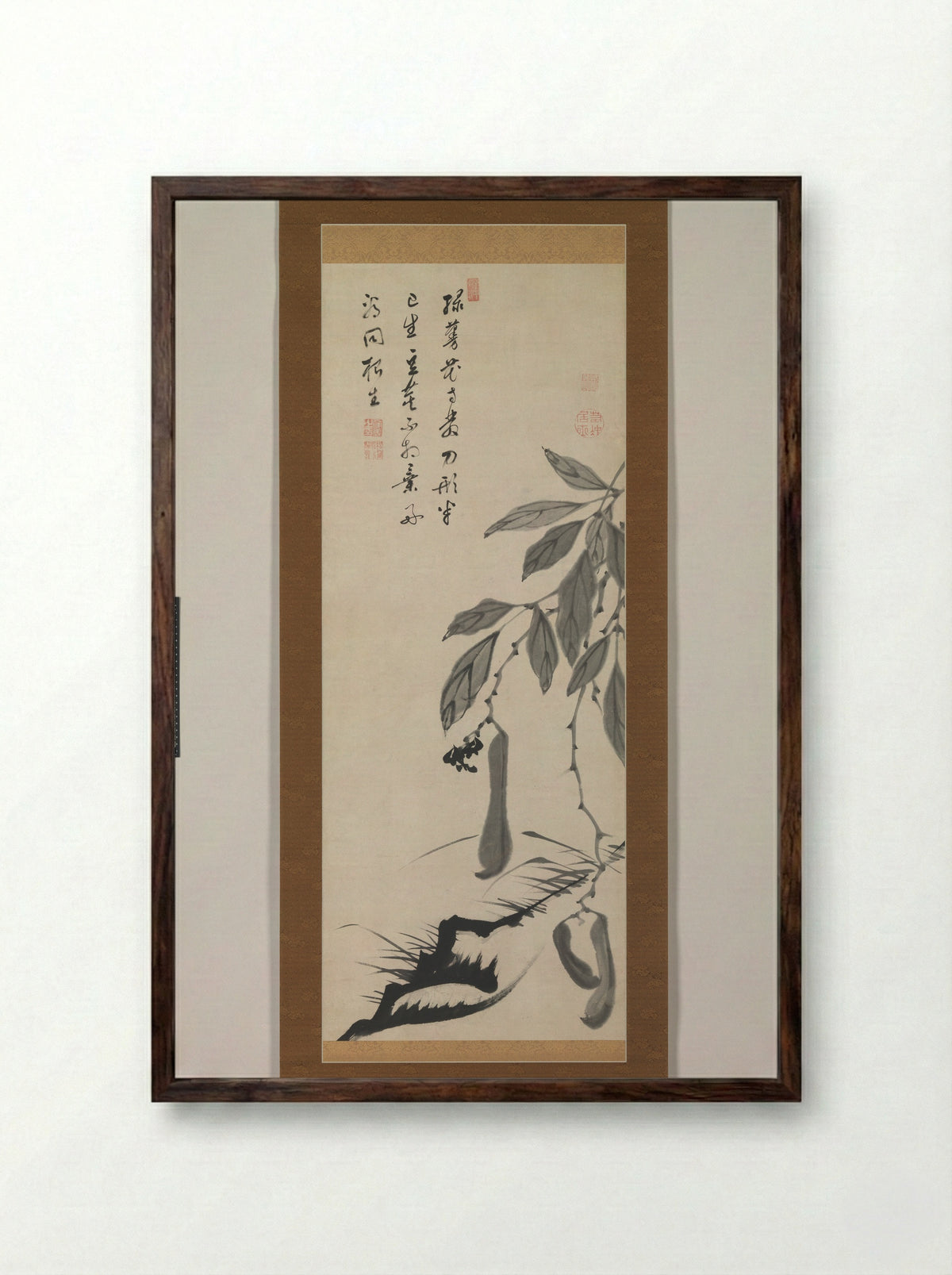 Bean Vine - Itō Jakuchū - Framed Print Dark Wood