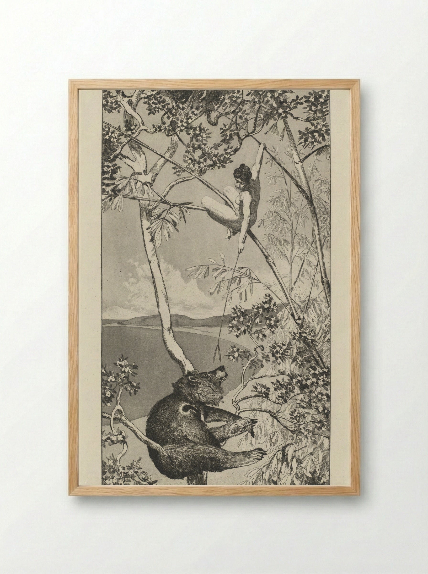 Bear and Elf - Max Klinger - Framed Print Wood