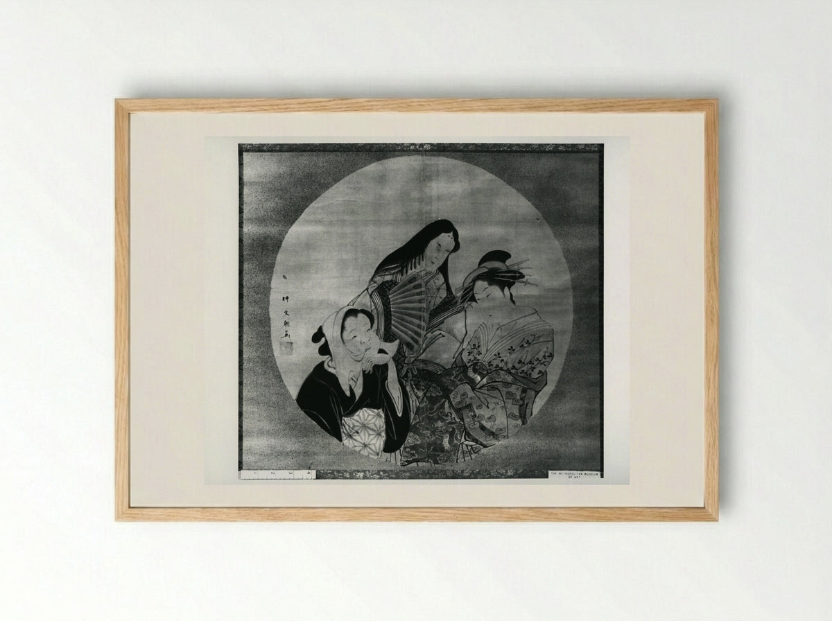 Beauties of the Three Classes - Yanagi Buncho II - Framed Print Wood