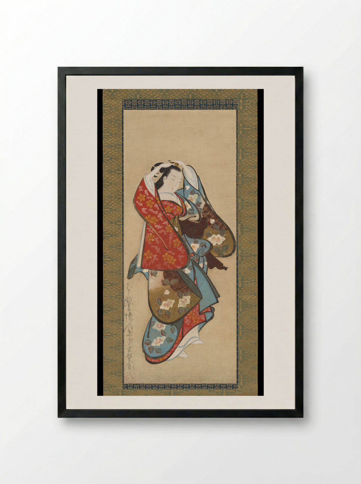 Beautiful Woman - Kaigetsudō Dohan - Framed Print Black