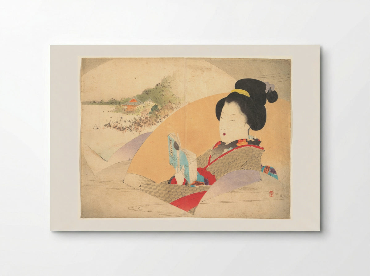 Beauty Looking at Shinobazu Pond - Watanabe Seitei - Poster