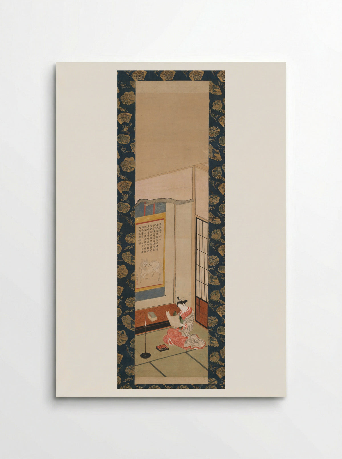 Beauty Reading a Letter - Ishikawa Toyonobu - Poster
