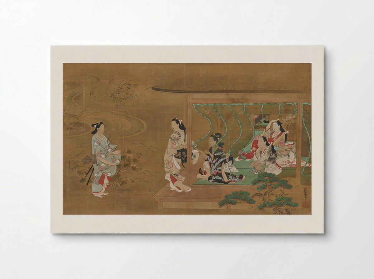 Beauty Receiving a Visitor - Tamura Suio - Poster