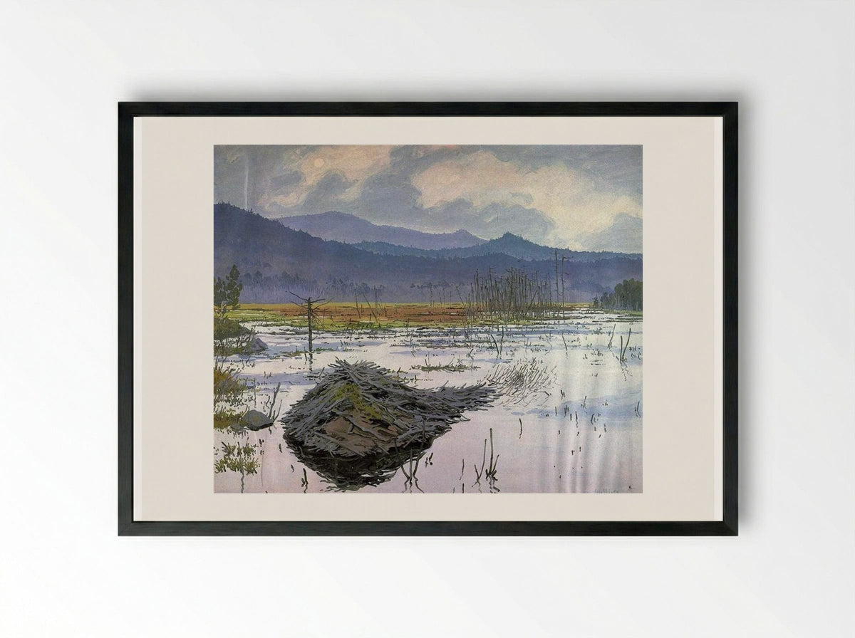 Beaver Pond - Neil Welliver - Framed Print Black