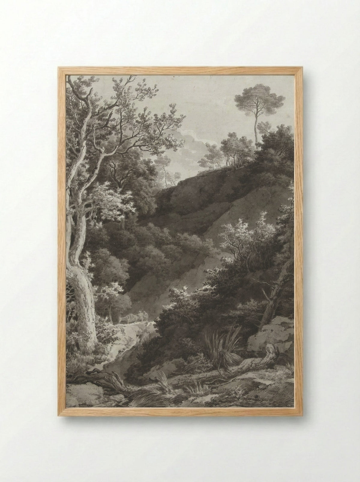 Beboste berghelling (Wooded Hillside) - Jacob Philipp Hackert - Framed Print Wood