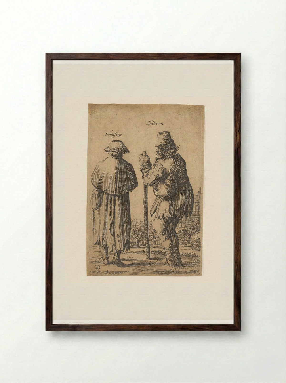 Bedelaar en bedelares - Salomon Savery - Framed Print Dark Wood