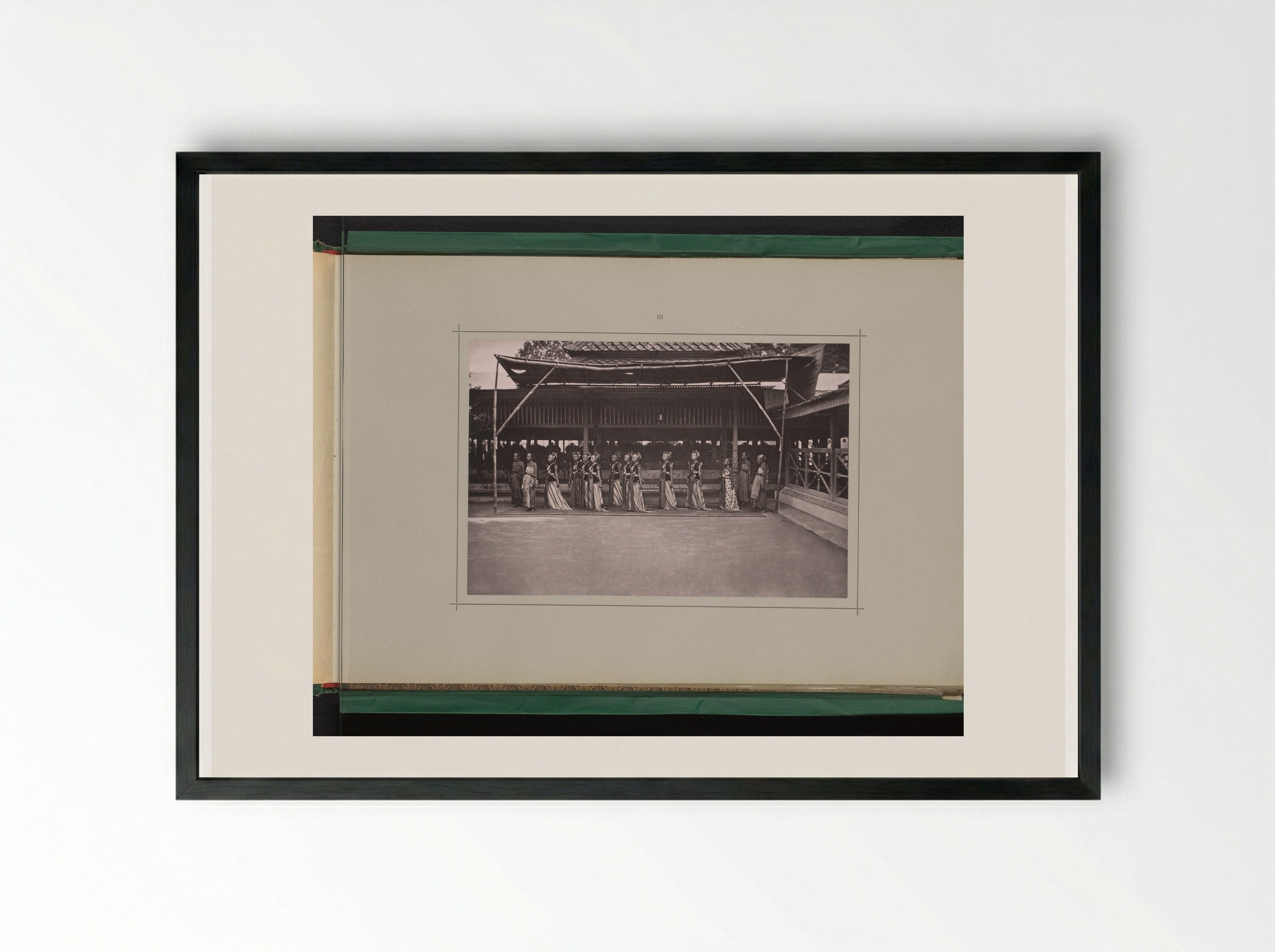Bedhaya Dancers at the Kraton, Yogyakarta - Kassian Céphas - Framed Print Black