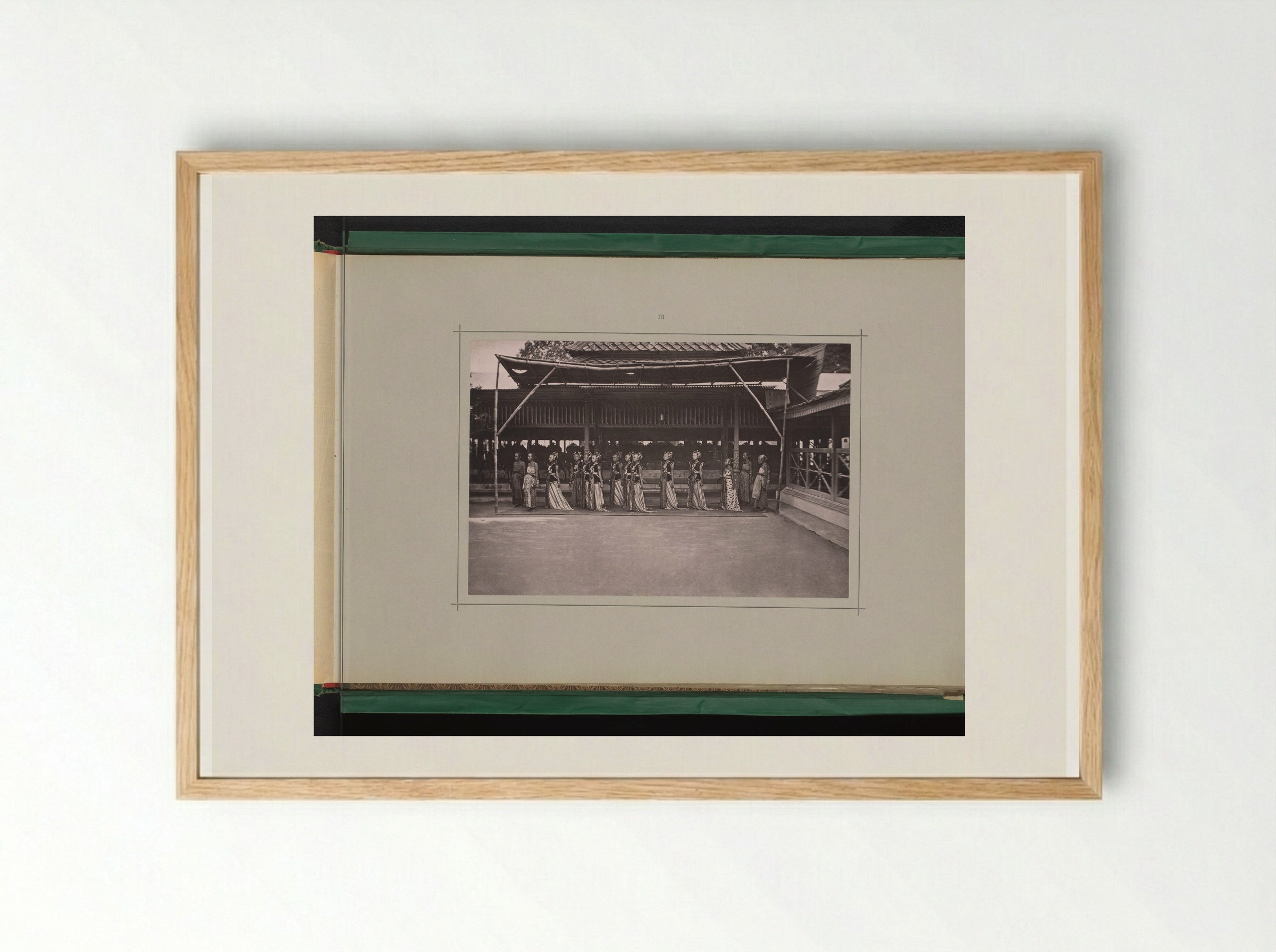 Bedhaya Dancers at the Kraton, Yogyakarta - Kassian Céphas - Framed Print Wood