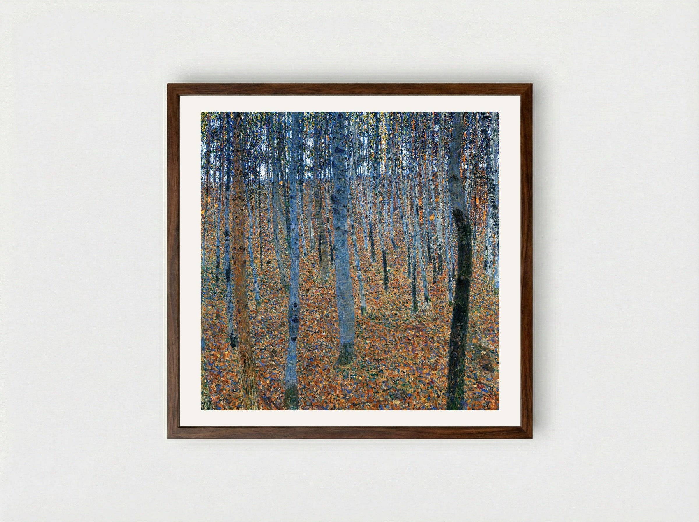 Beech Grove I - Gustav Klimt - Framed Print Dark Wood