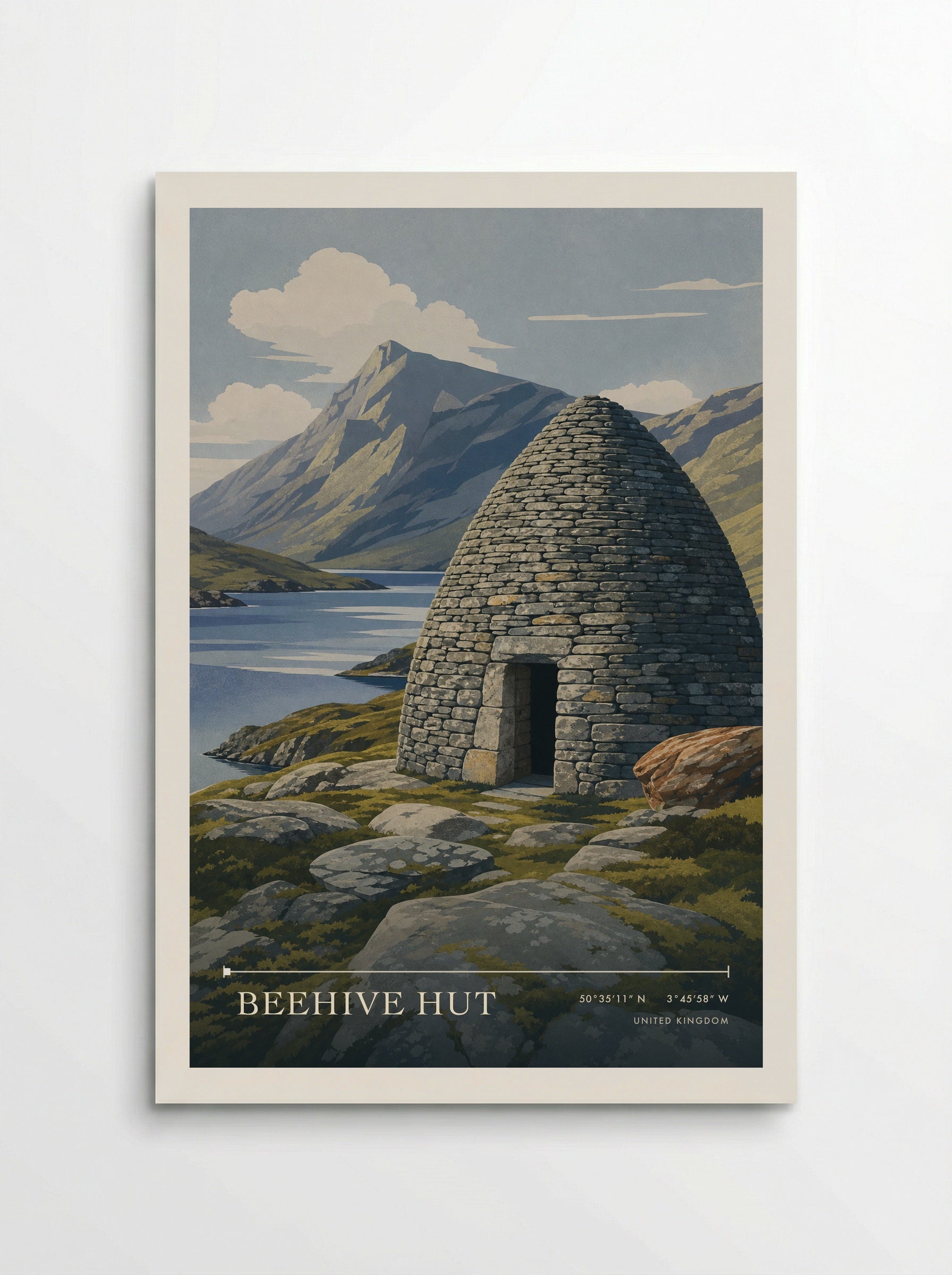 Beehive Hut United Kingdom Travel Poster - Poster