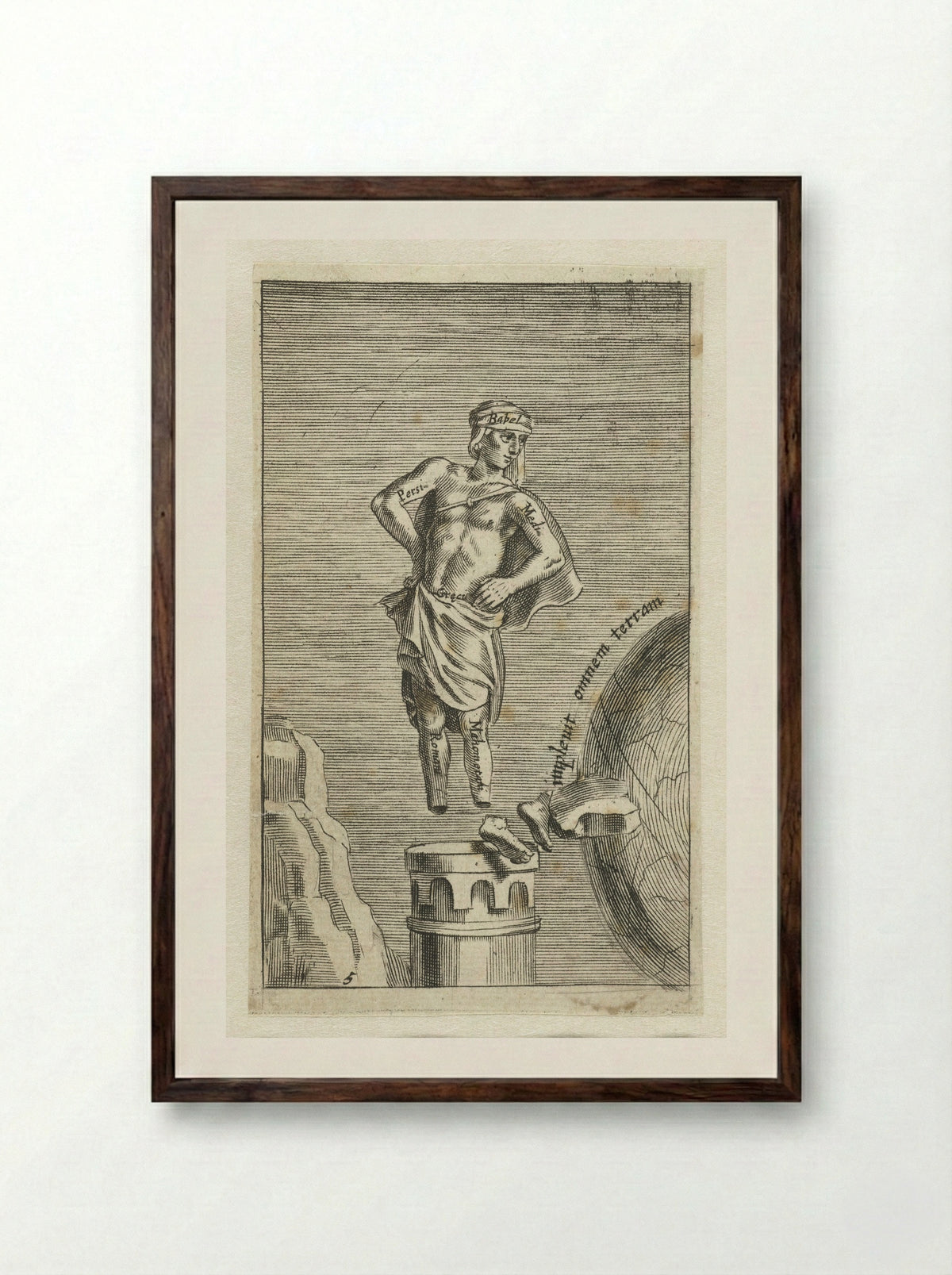 Beeld uit de droom van Nebukadnezar II - Salomon Italia - Framed Print Dark Wood