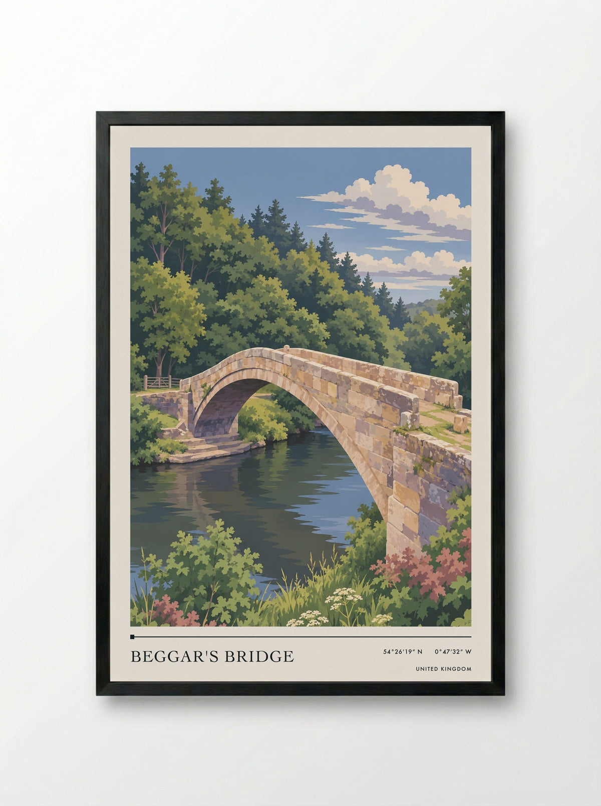 Beggar's Bridge | Travel Poster - Framed Print Black