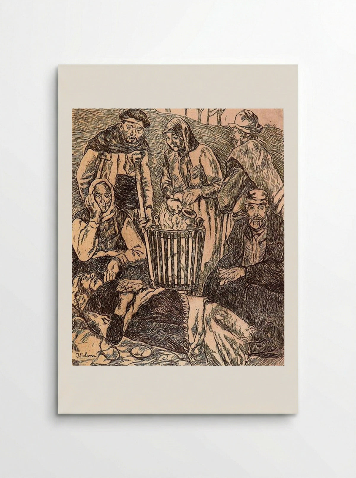 Beggars Warming - José Gutiérrez Solana - Poster