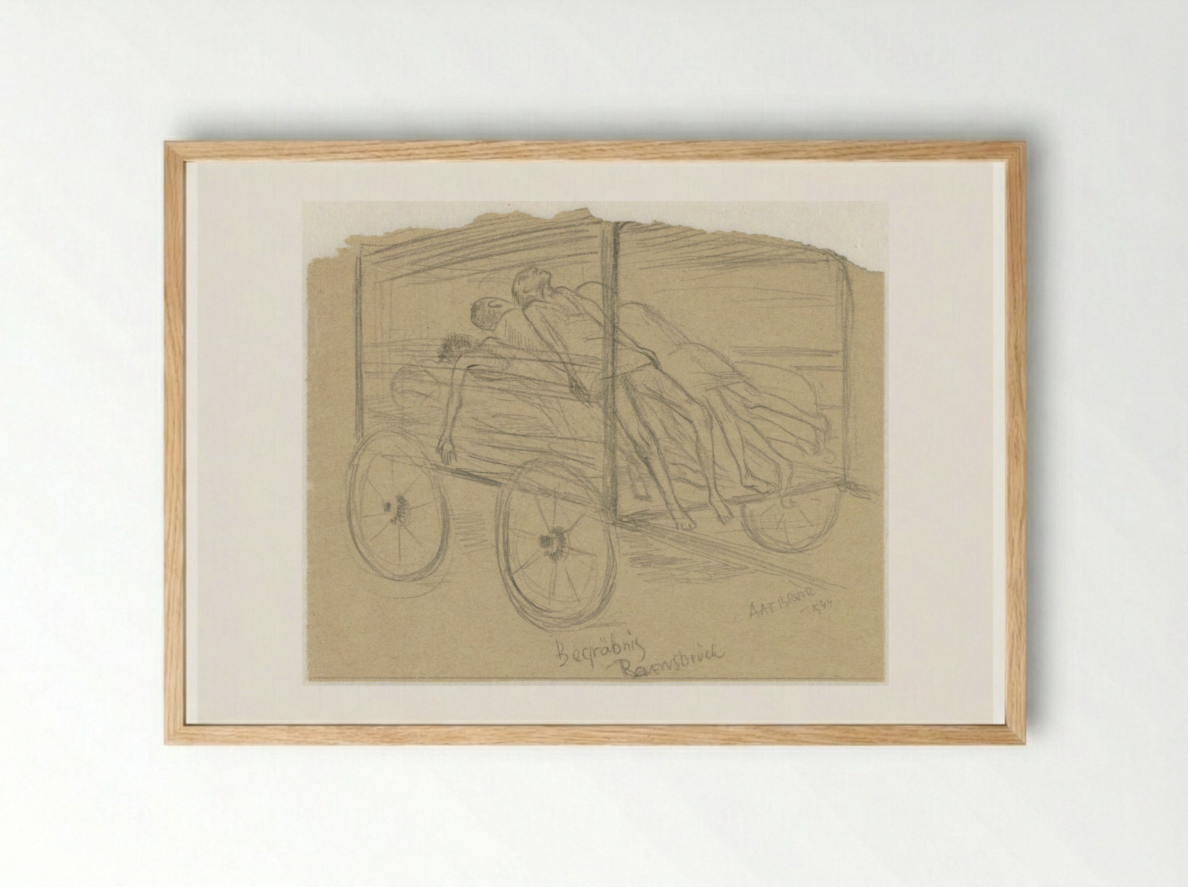 Begräbnis, Ravensbrück - Aat Breur-Hibma - Framed Print Wood
