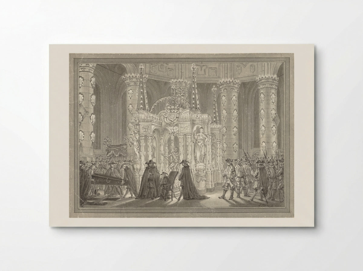Begrafenis van Anna van Hannover in de Nieuwe Kerk te Delft - Simon Fokke - Poster