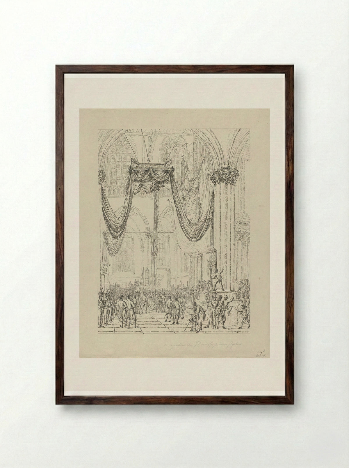 Begrafenis van Jan van Speyk - Johannes Jelgerhuis - Framed Print Dark Wood