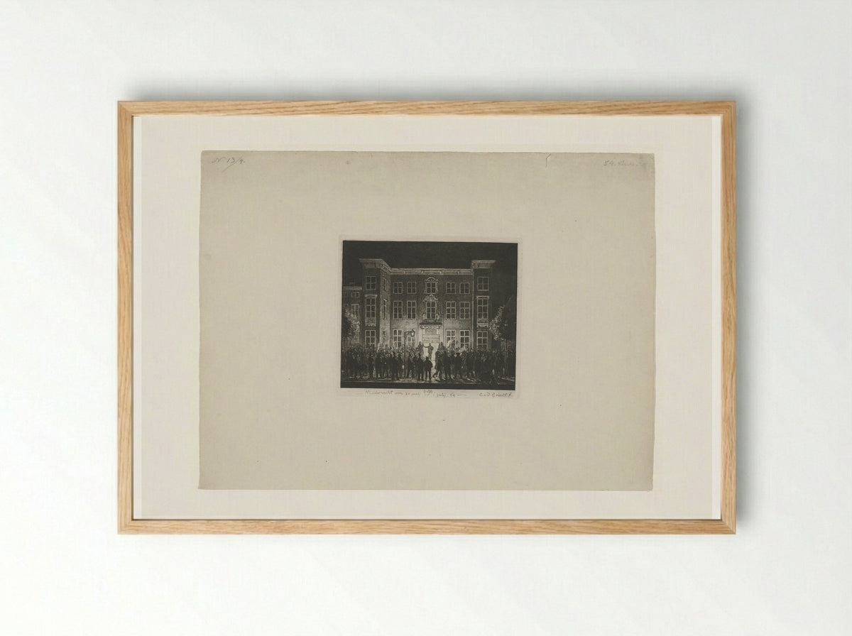 Begrafenis van de Delftsche academie, 30 juni 1864 - Jan Weissenbruch - Framed Print Wood