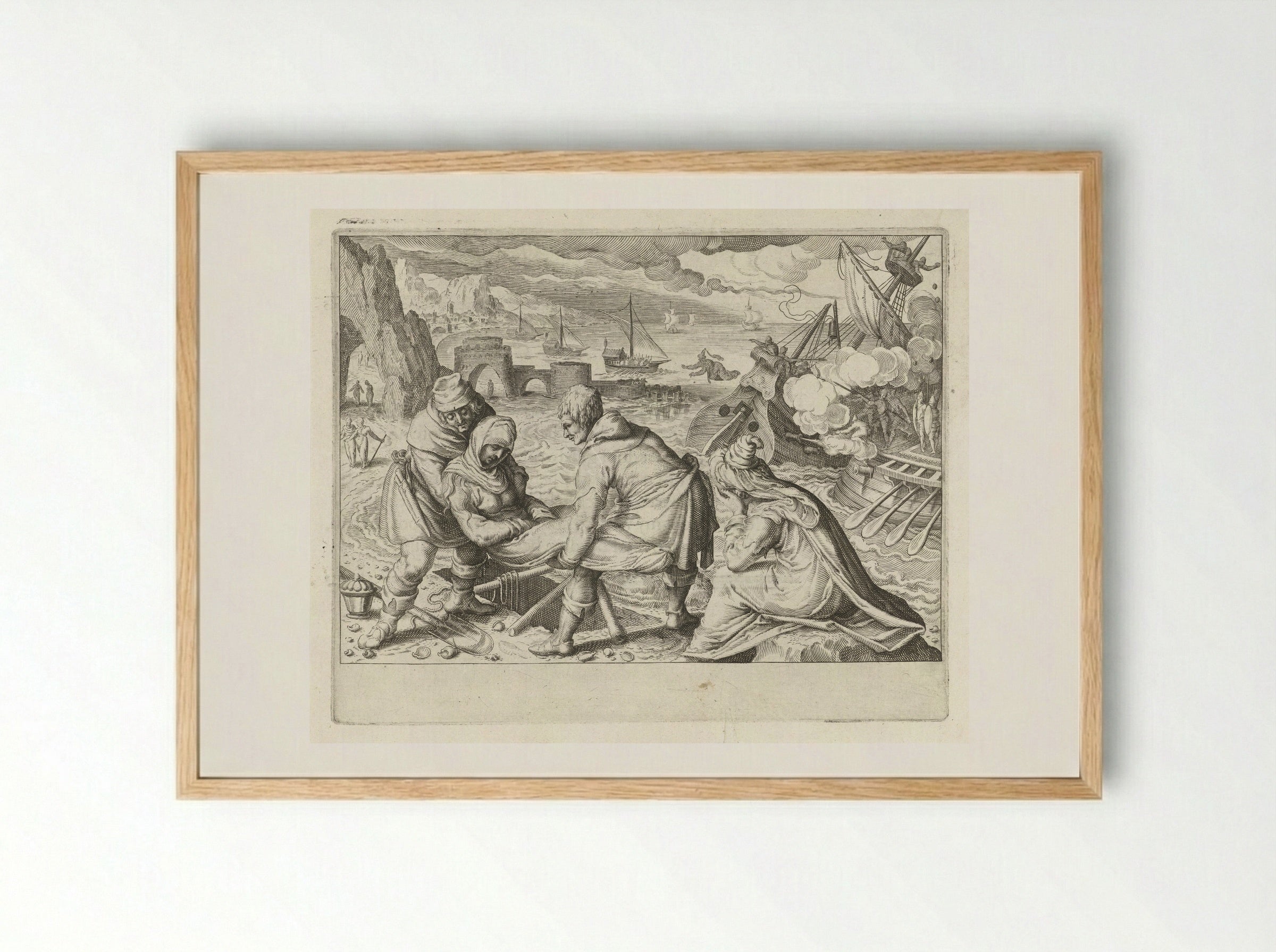 Begrafenis van de verdronken Hippo - Zacharias Dolendo - Framed Print Wood