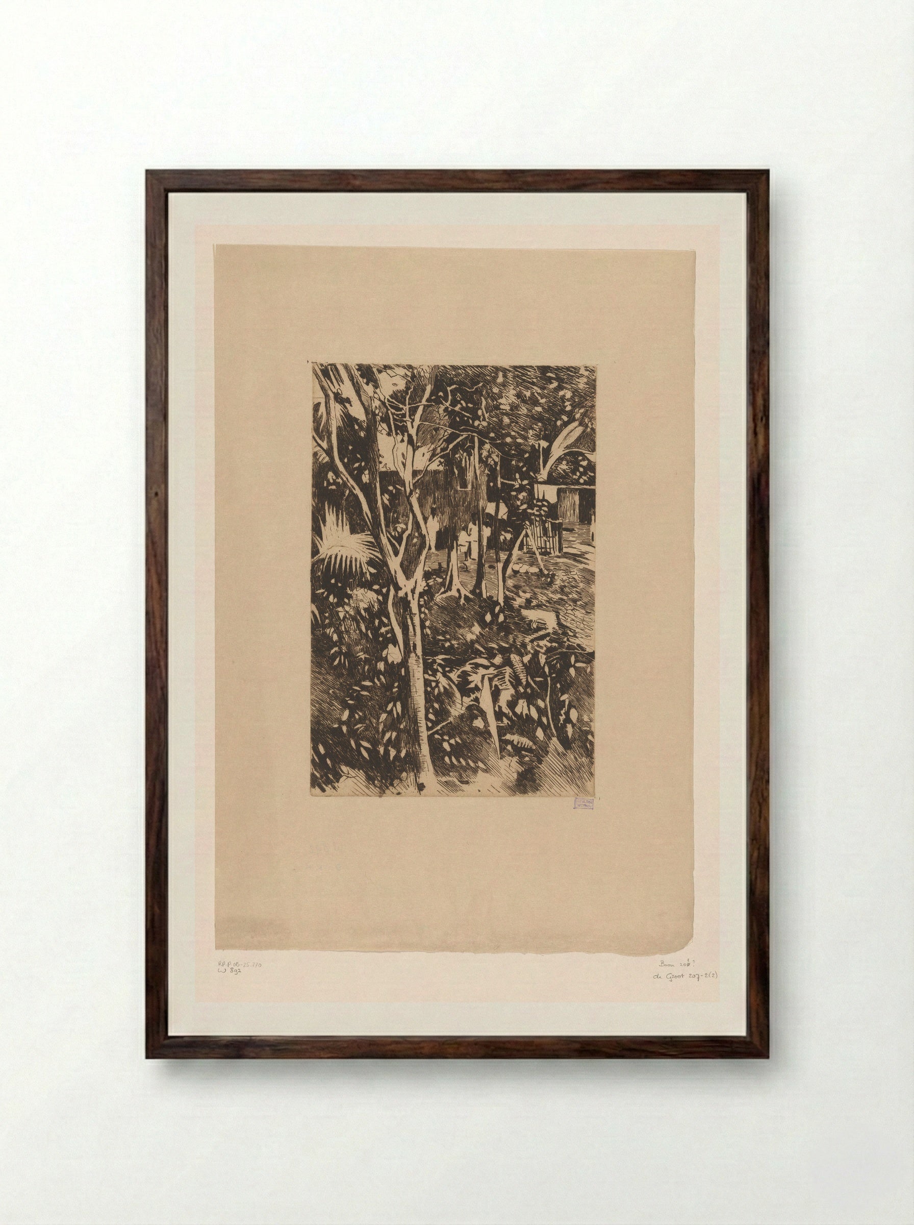 Begroeiing in de tuin van Hotel Bellevue in Buitenzorg - Willem Witsen - Framed Print Dark Wood