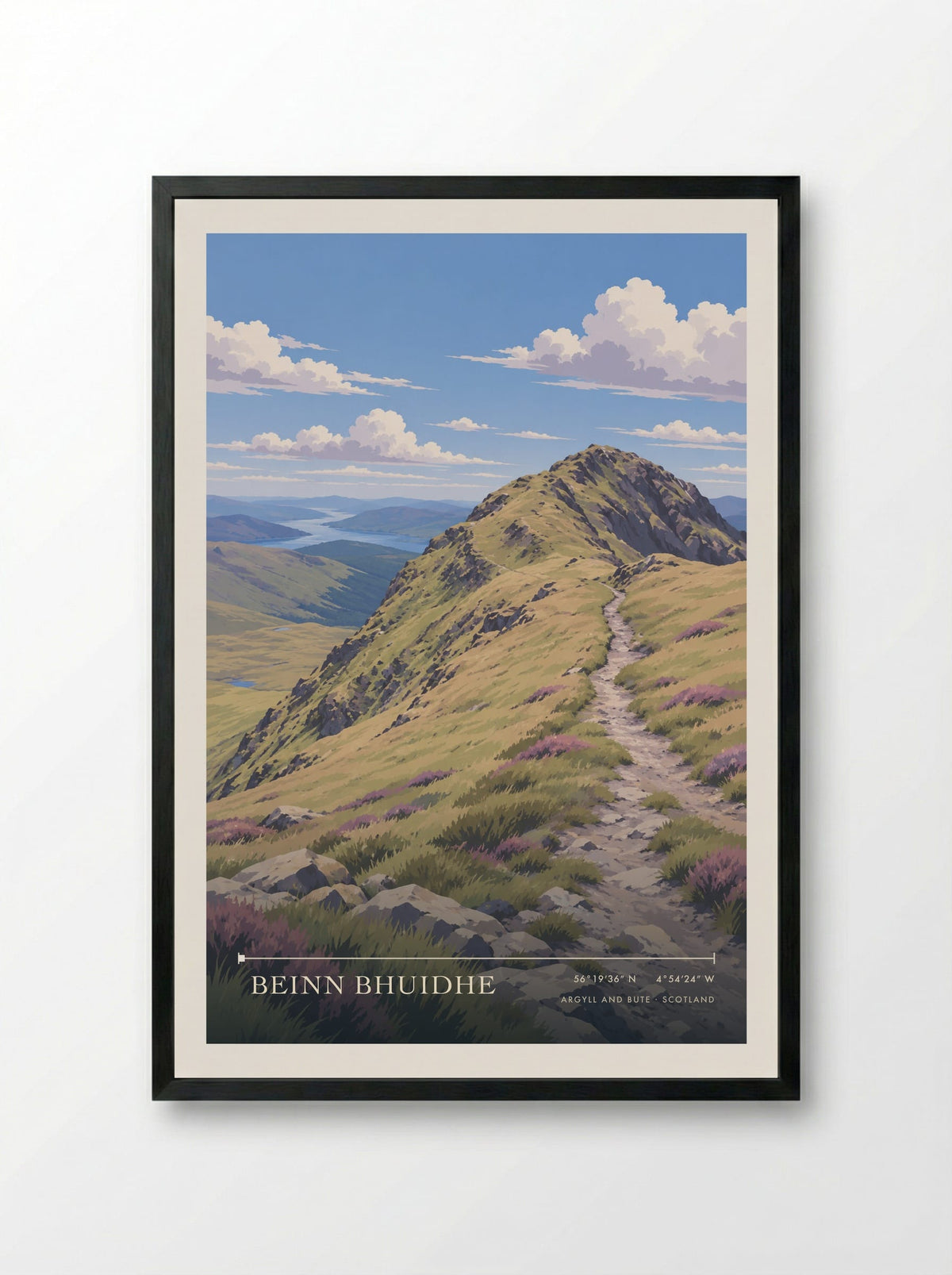 Beinn Bhuidhe, Argyll and Bute | Travel Poster - Framed Print Black