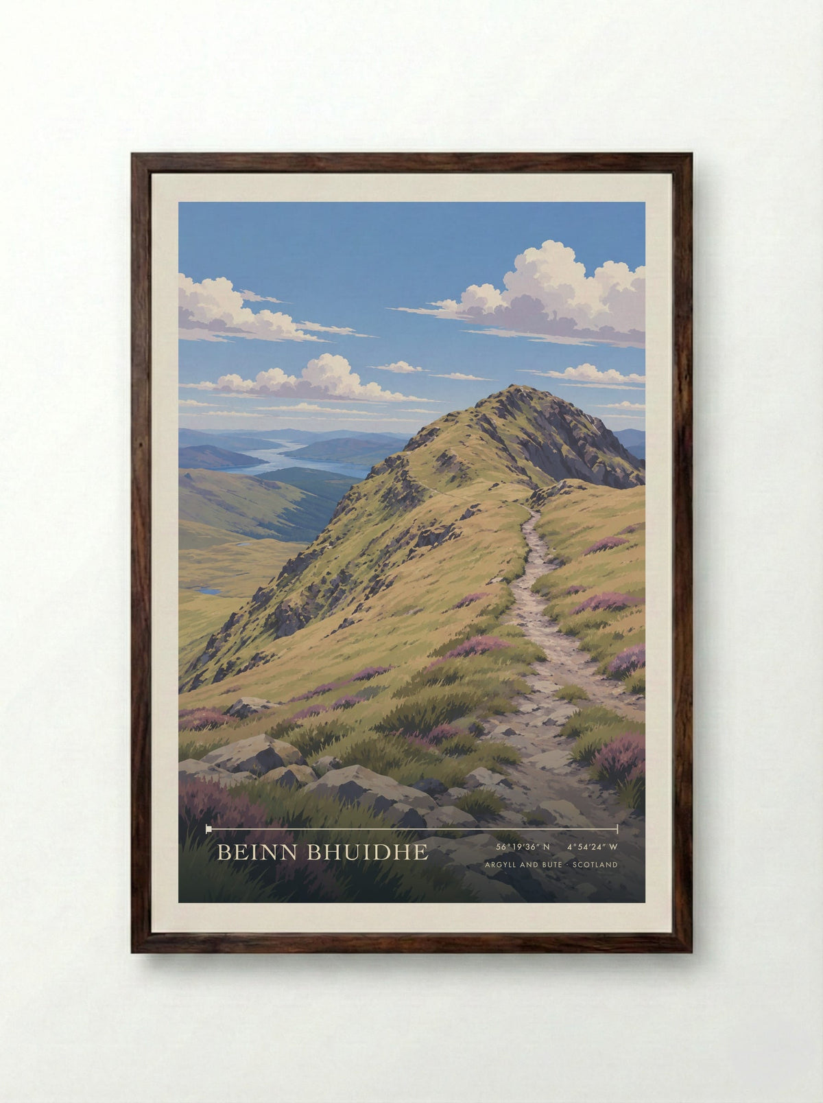 Beinn Bhuidhe, Argyll and Bute | Travel Poster - Framed Print Dark Wood