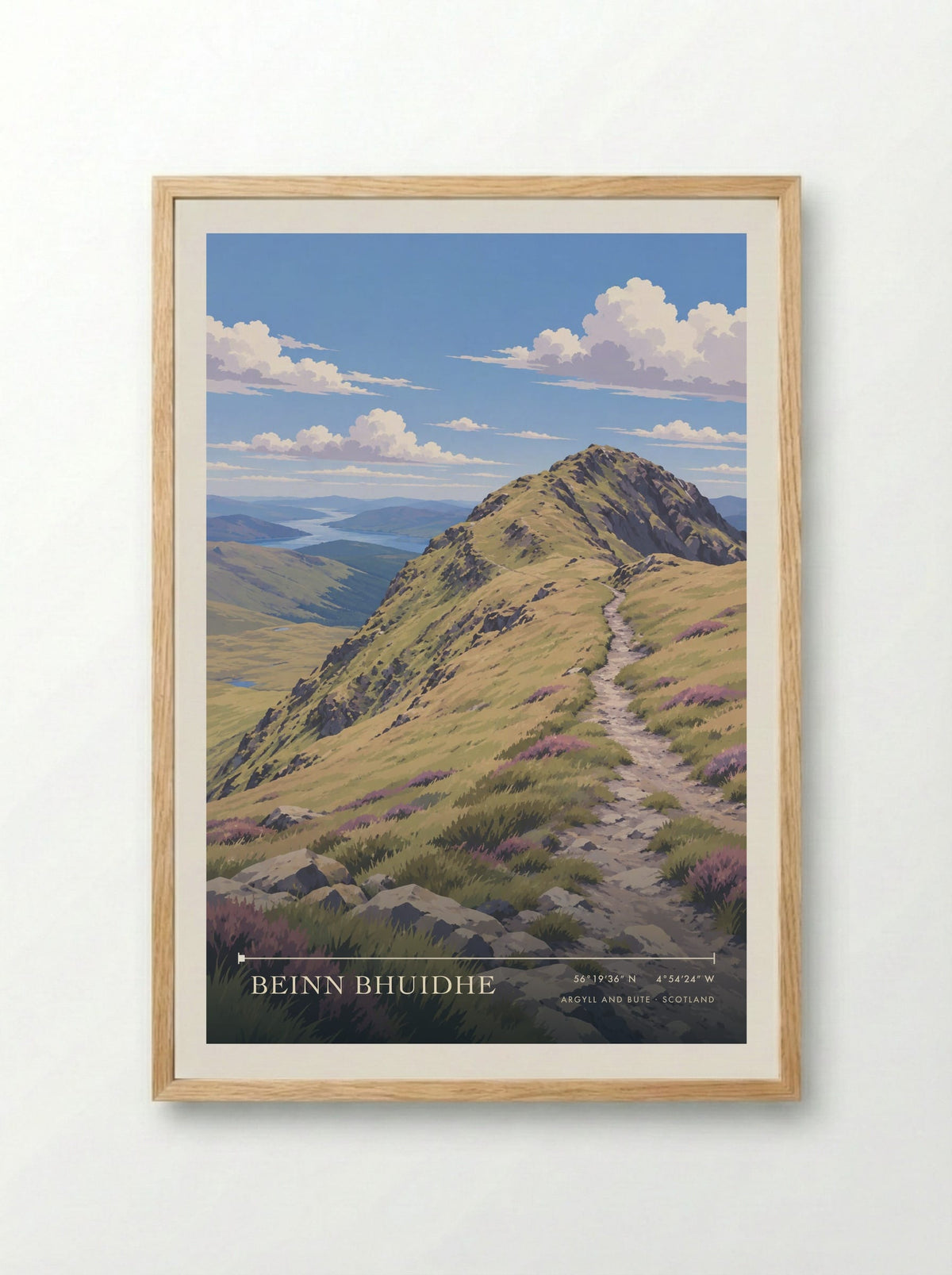 Beinn Bhuidhe, Argyll and Bute | Travel Poster - Framed Print Wood