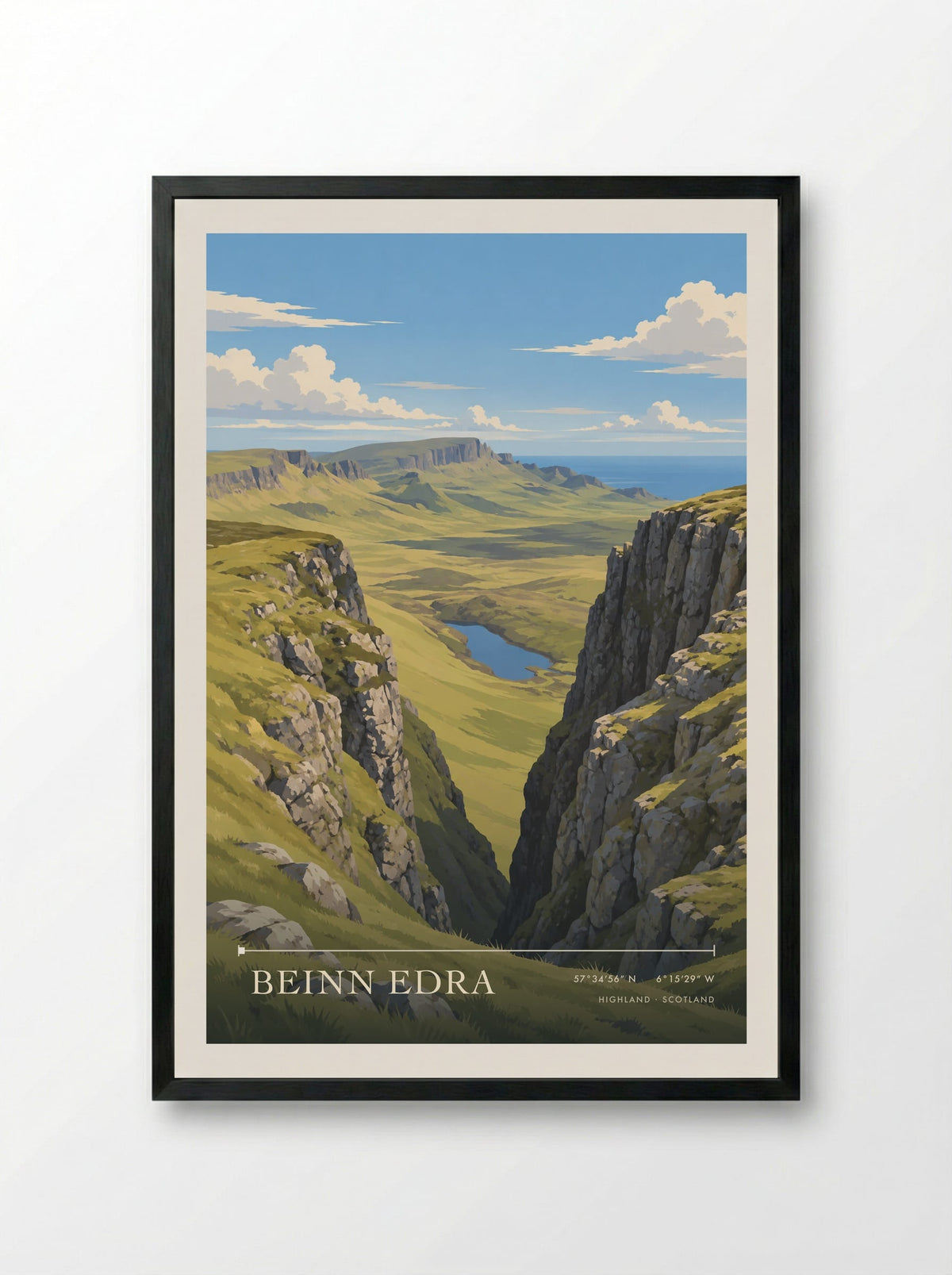 Beinn Edra, Highland | Travel Poster - Framed Print Black