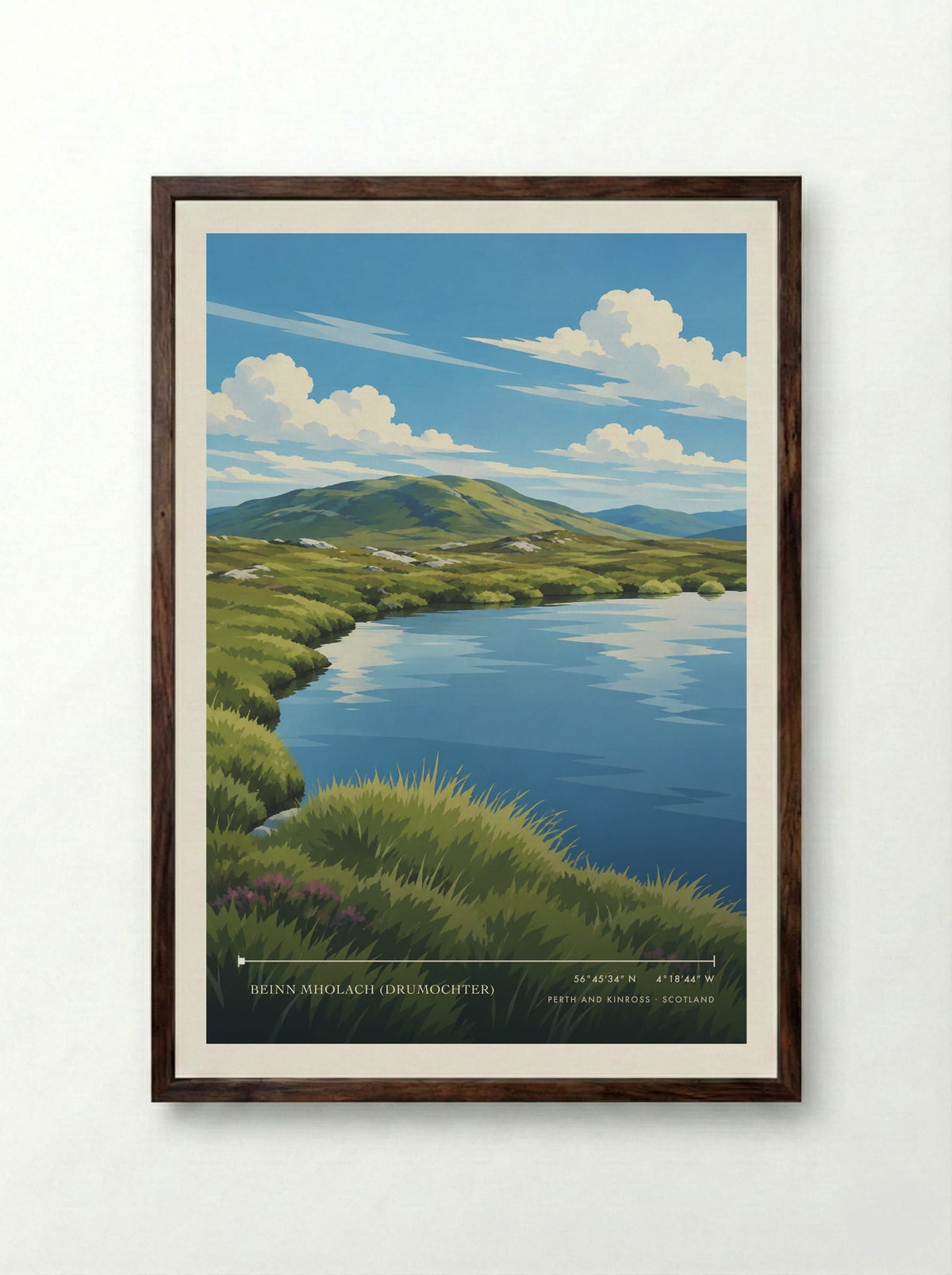 Beinn Mholach (Drumochter), Perth and Kinross | Travel Poster - Framed Print Dark Wood