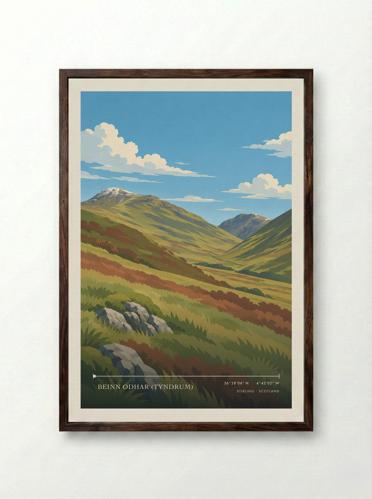 Beinn Odhar (Tyndrum), Stirling | Travel Poster - Framed Print Dark Wood
