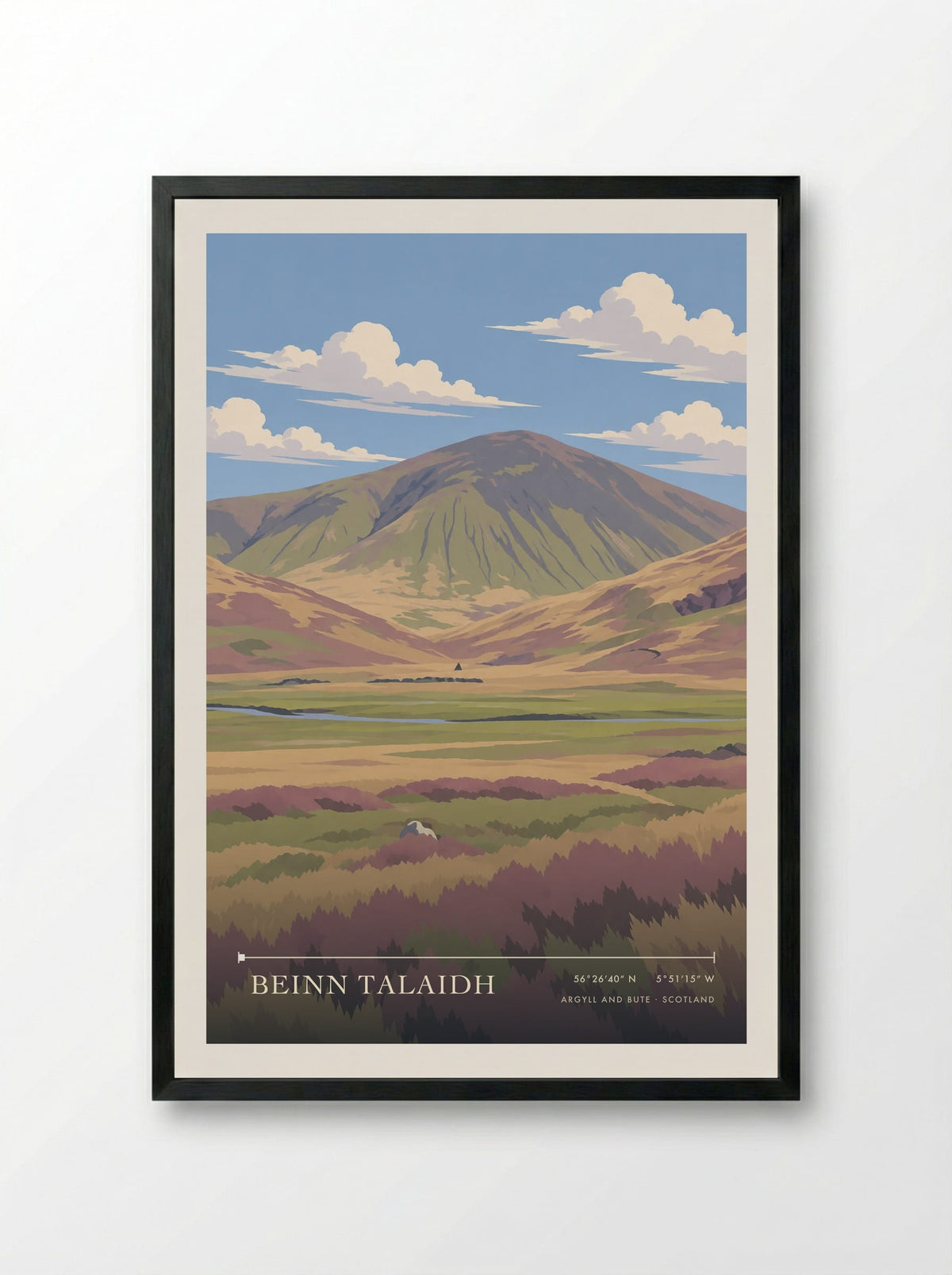Beinn Talaidh, Argyll and Bute | Travel Poster - Framed Print Black