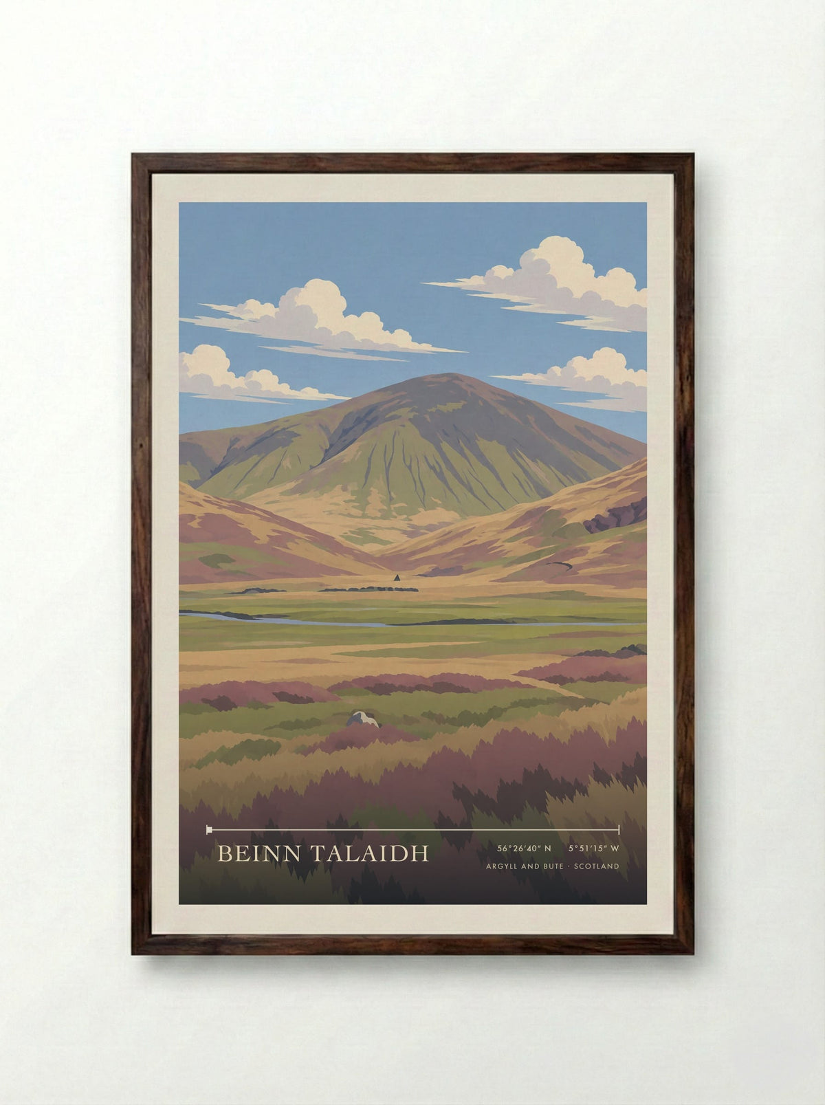 Beinn Talaidh, Argyll and Bute | Travel Poster - Framed Print Dark Wood