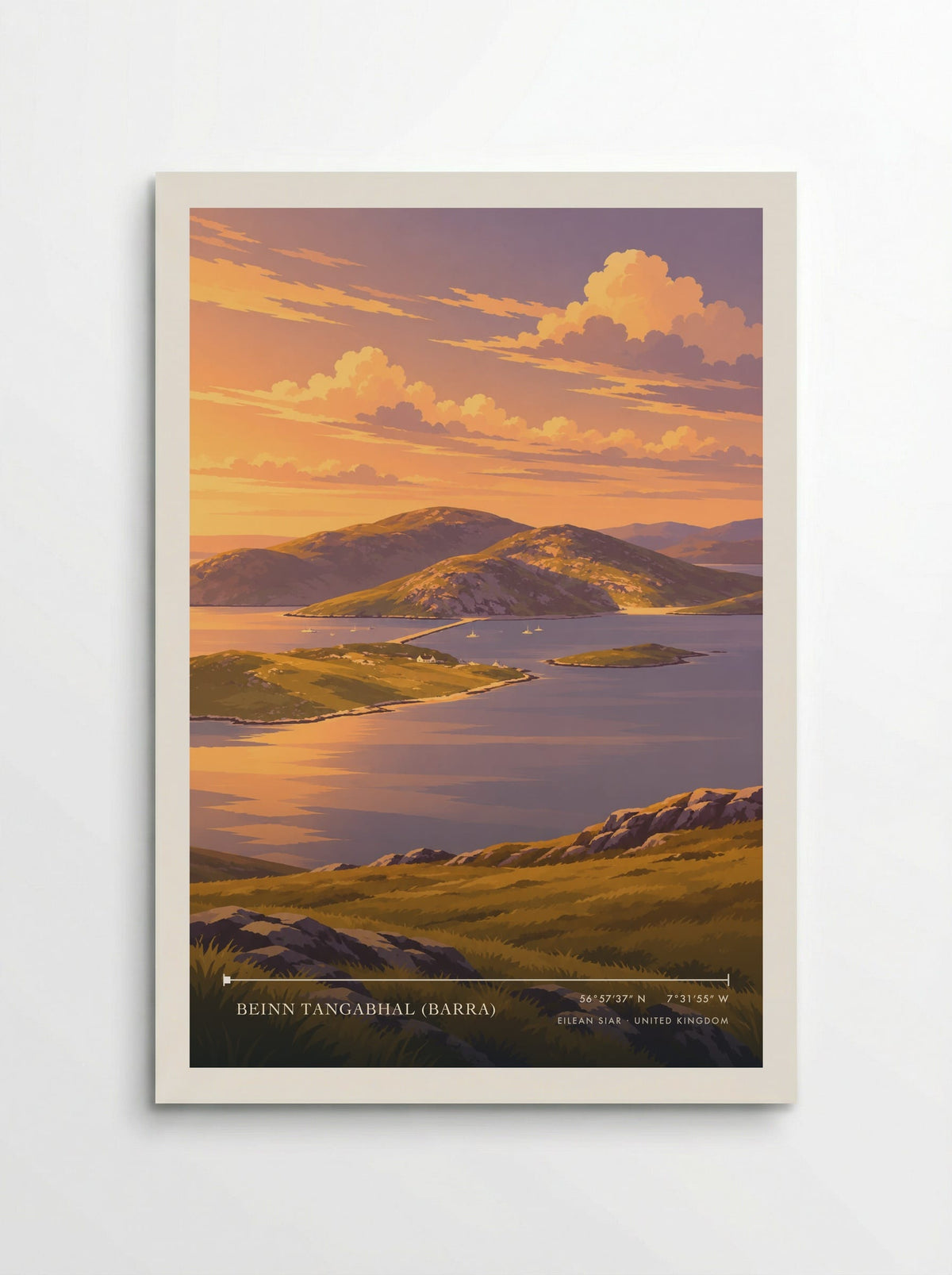 Beinn Tangabhal (Barra), Eilean Siar | Travel Poster - Poster