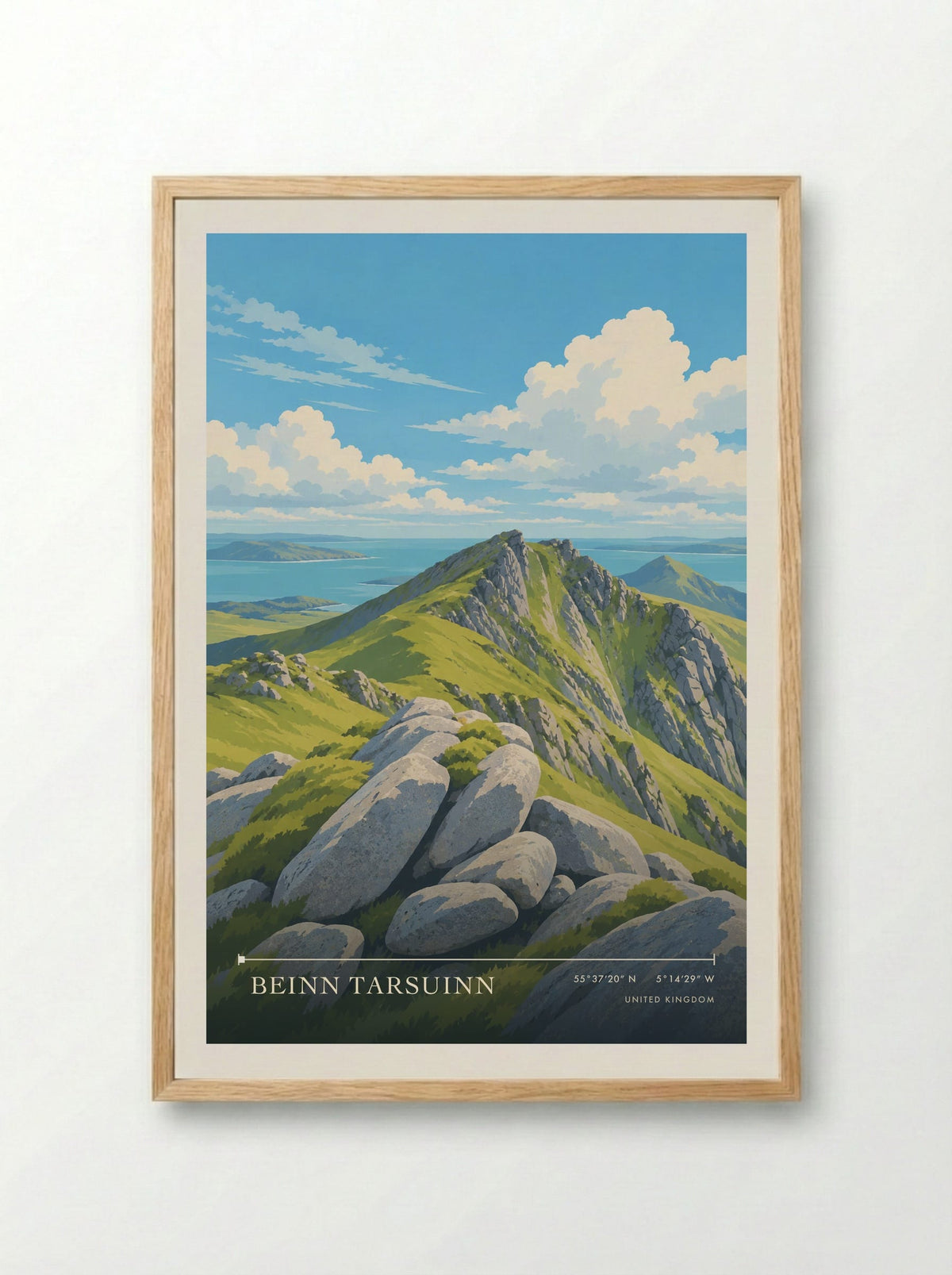 Beinn Tarsuinn | Travel Poster - Framed Print Wood