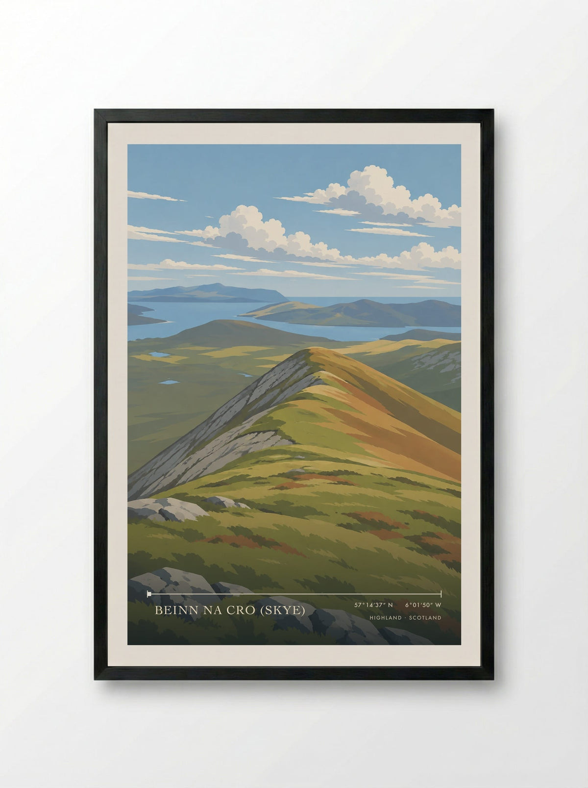 Beinn na Cro (Skye), Highland | Travel Poster - Framed Print Black