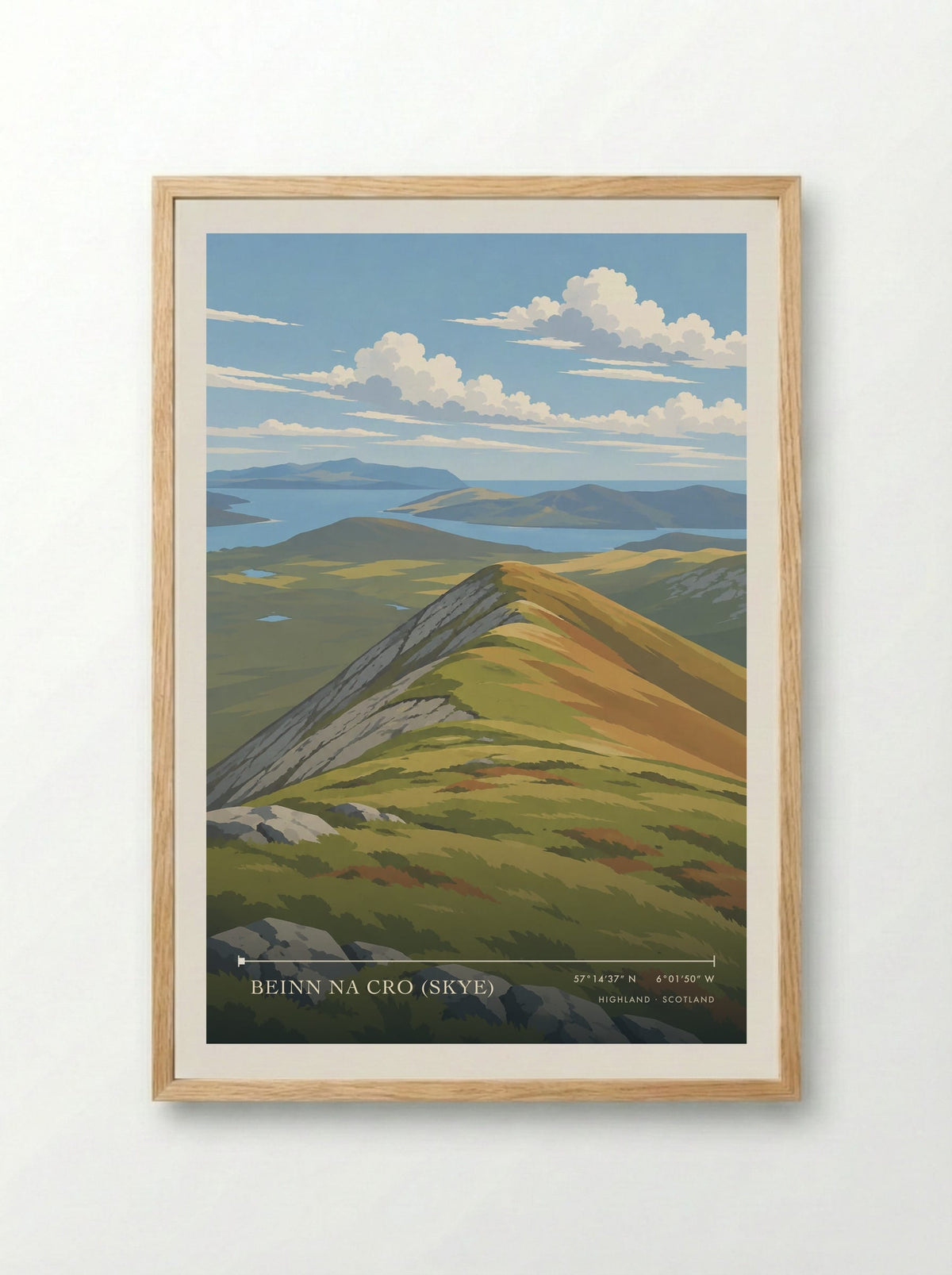 Beinn na Cro (Skye), Highland | Travel Poster - Framed Print Wood