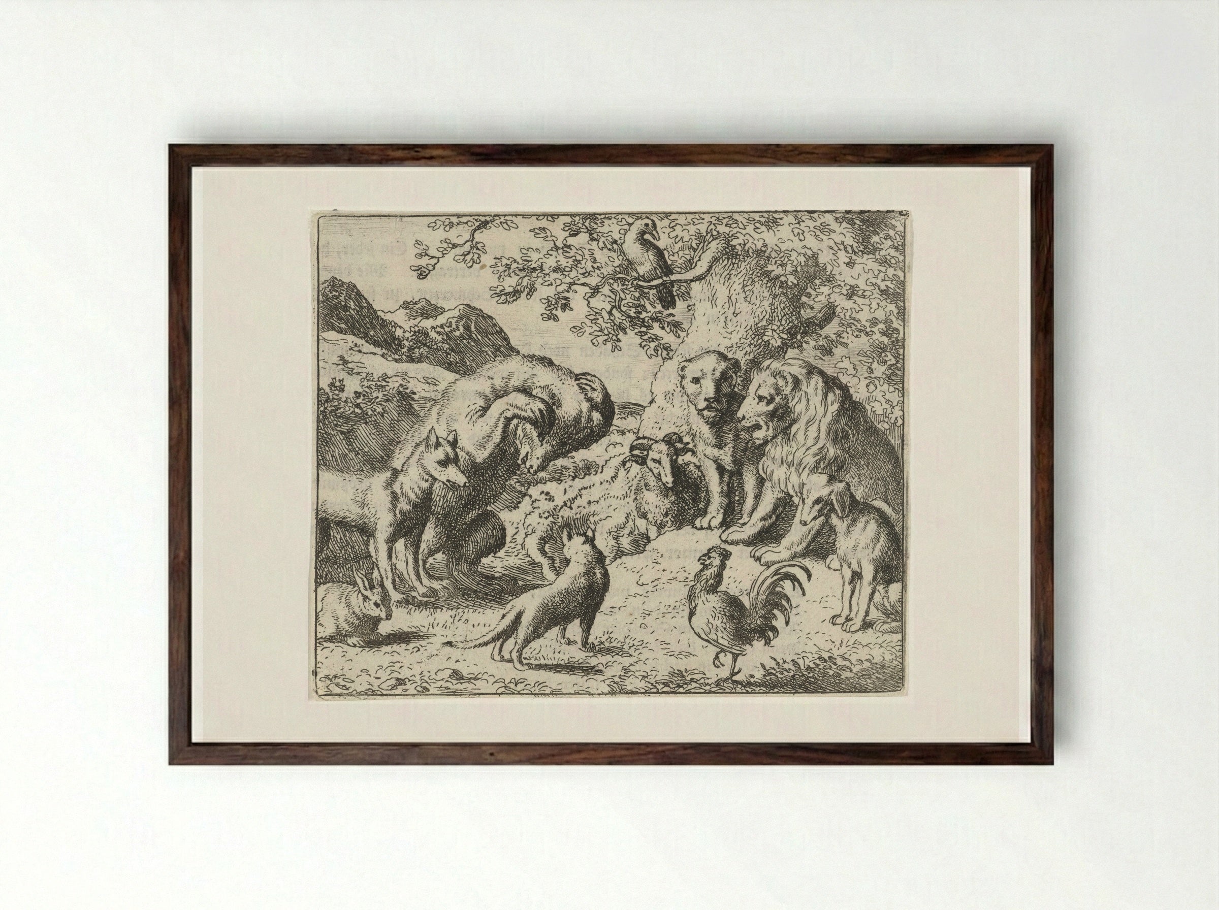 Beklag van Bruun de beer - Allaert van Everdingen - Framed Print Dark Wood