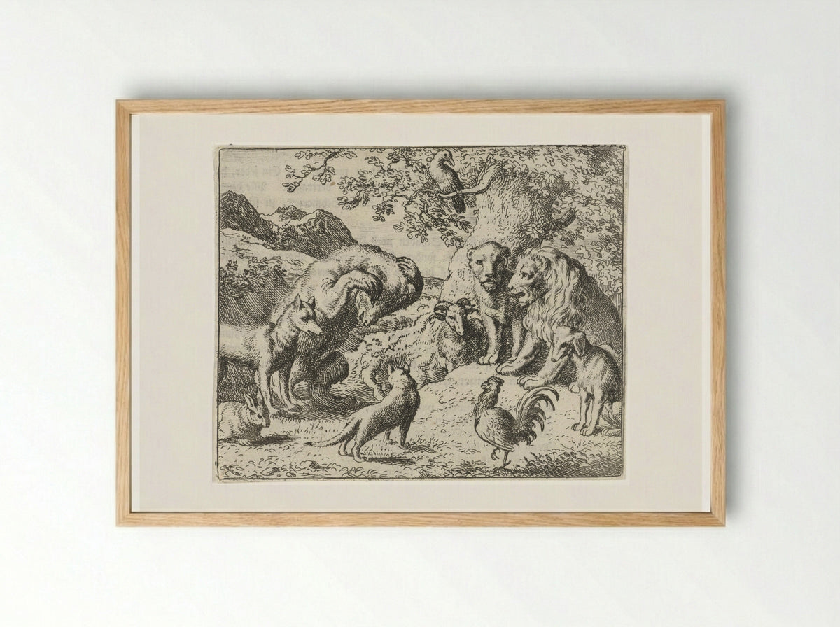 Beklag van Bruun de beer - Allaert van Everdingen - Framed Print Wood