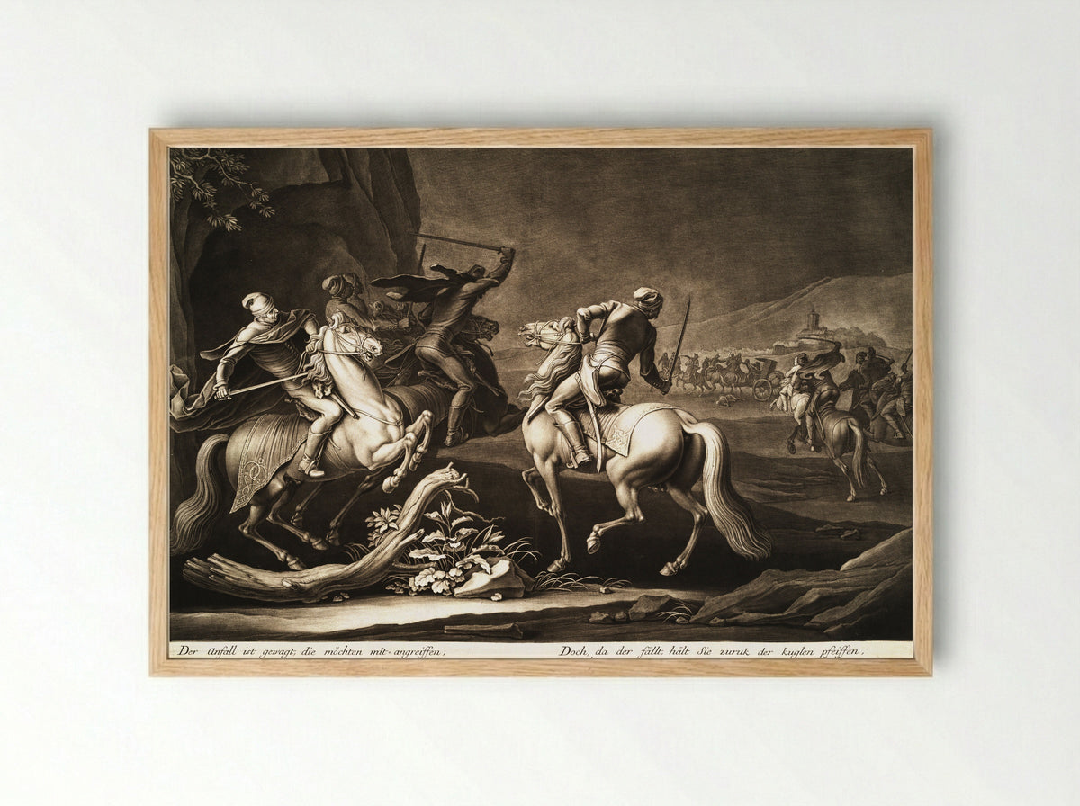 Beleg van Augsburg, 1704 - Georg Philipp Rugendas (I) - Framed Print Wood