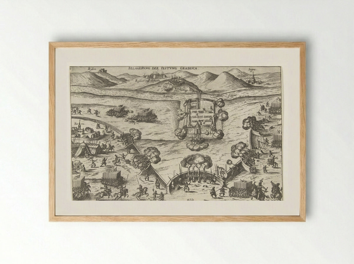 Beleg van de vesting Gradisca - Georg Keller - Framed Print Wood