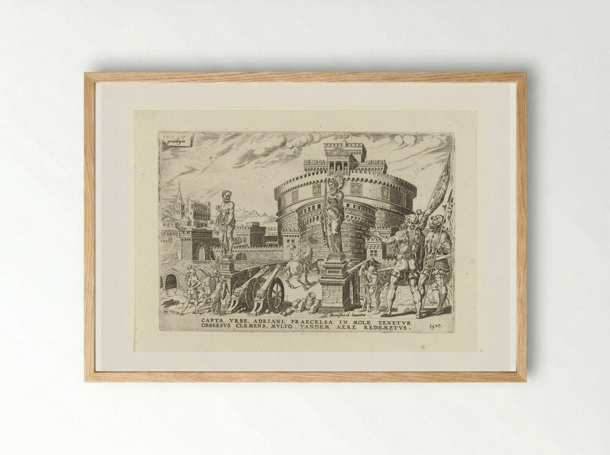 Belegering van de Engelenburcht - Dirck Volckertsz. Coornhert - Framed Print Wood