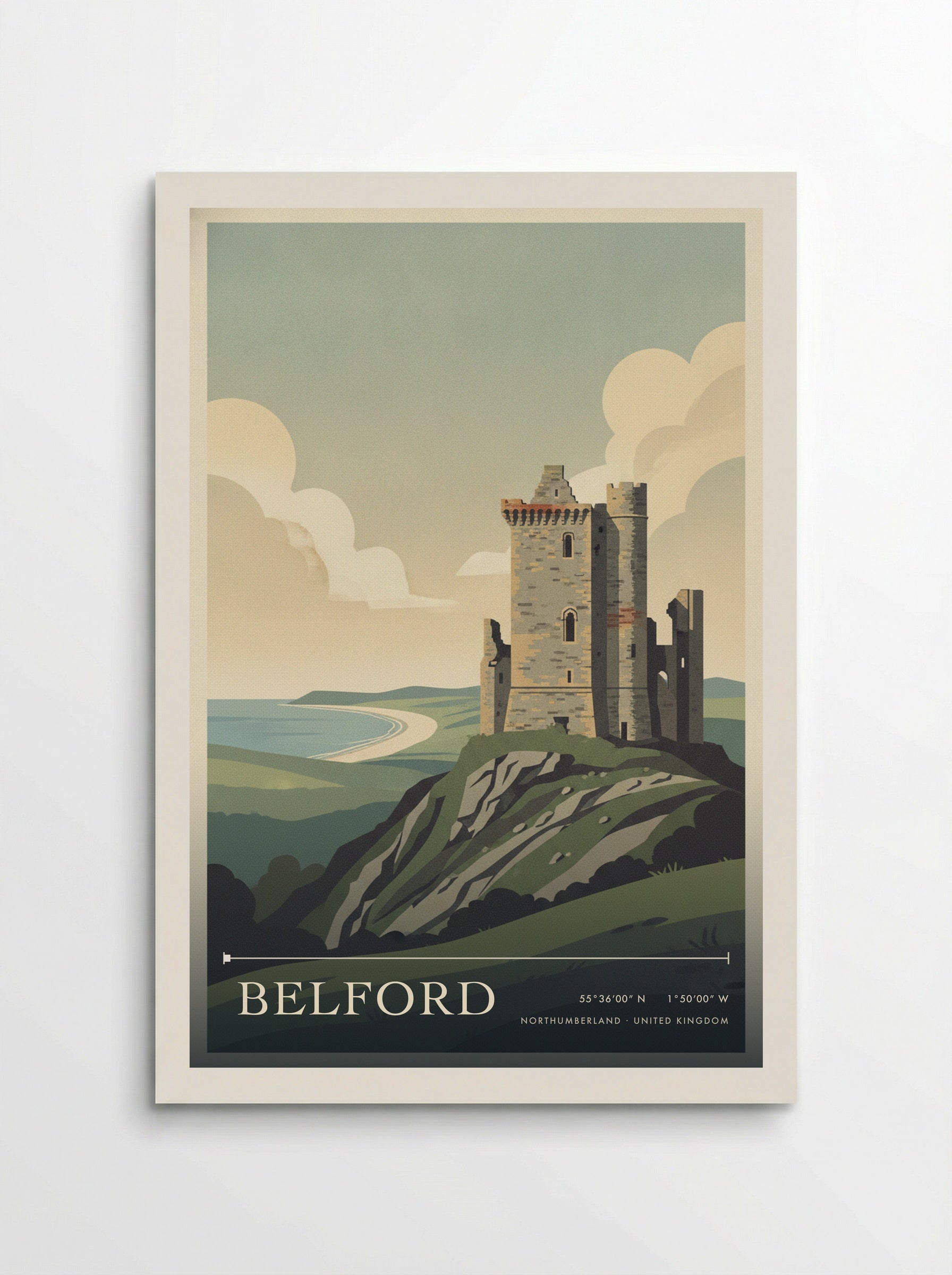 Belford Northumberland United Kingdom Travel Poster - Poster