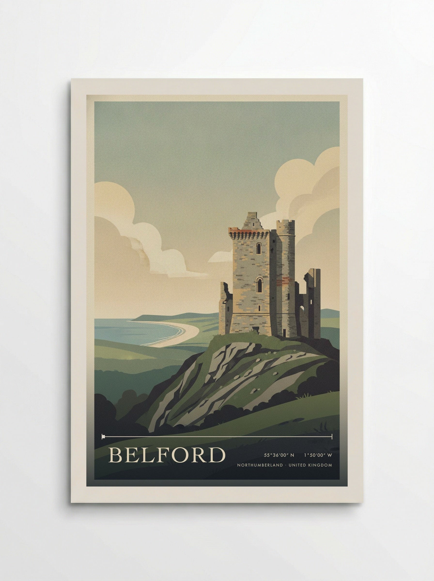 Belford Northumberland United Kingdom Travel Poster - Poster