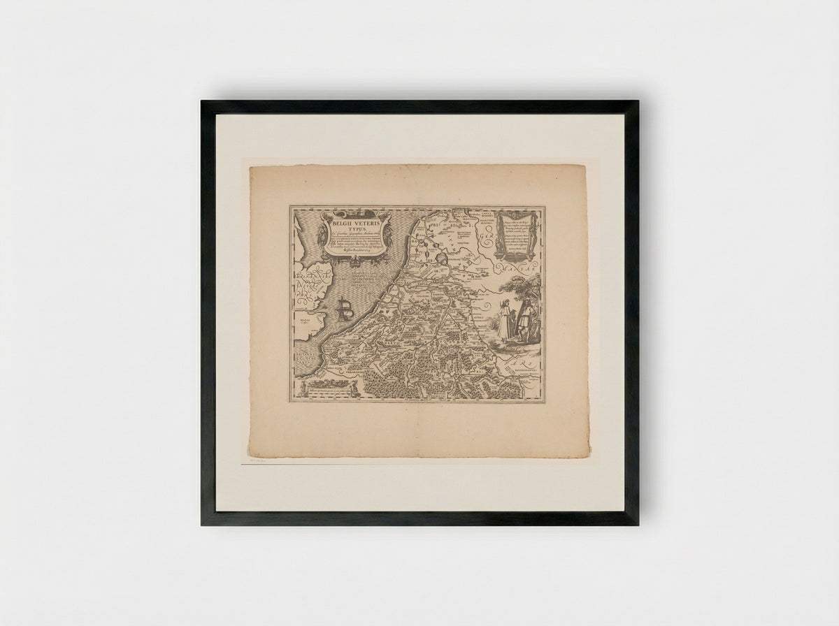 Belgii Veteris Typus - Pieter van der Keere - Framed Print Black