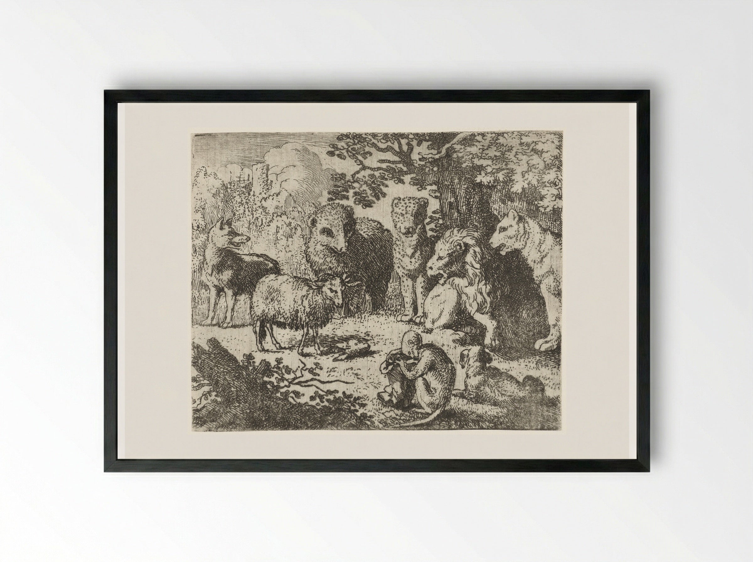 Belijn Arrives at Court - Allaert van Everdingen - Framed Print Black