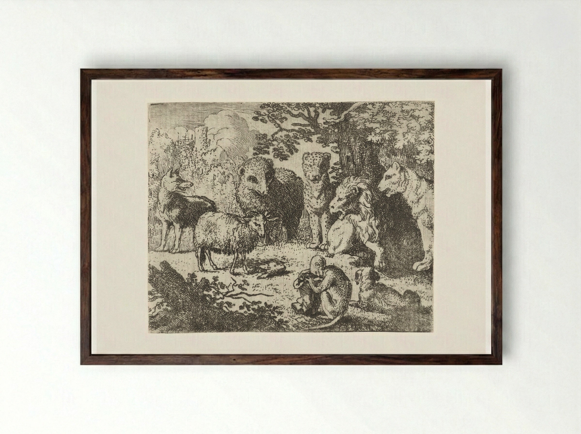 Belijn Arrives at Court - Allaert van Everdingen - Framed Print Dark Wood
